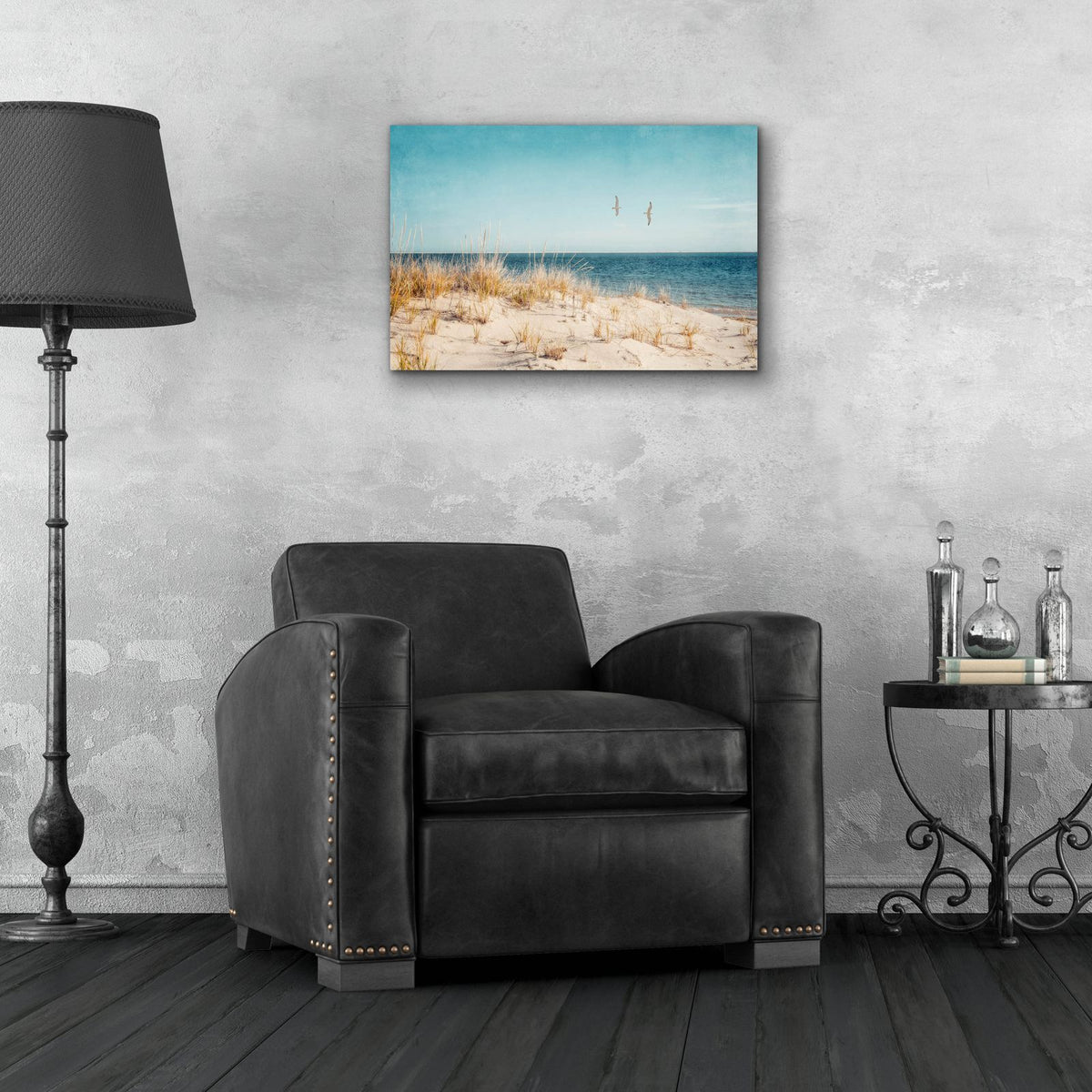 Epic Art ' Beach & Gulls' by Brooke T. Ryan, Acrylic Glass Wall Art,24x16