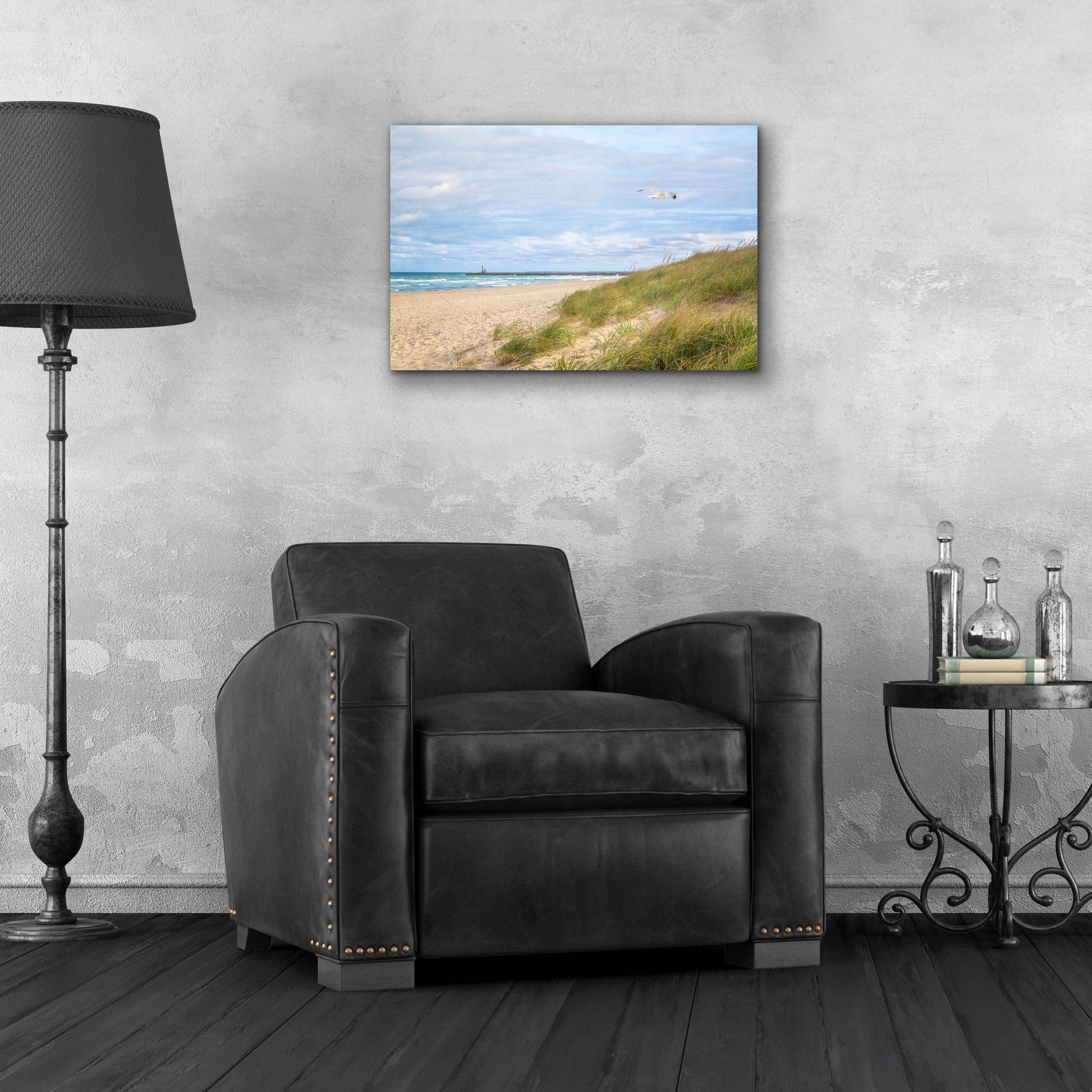 Epic Art ' Beach & Jetty' by Brooke T. Ryan, Acrylic Glass Wall Art,24x16