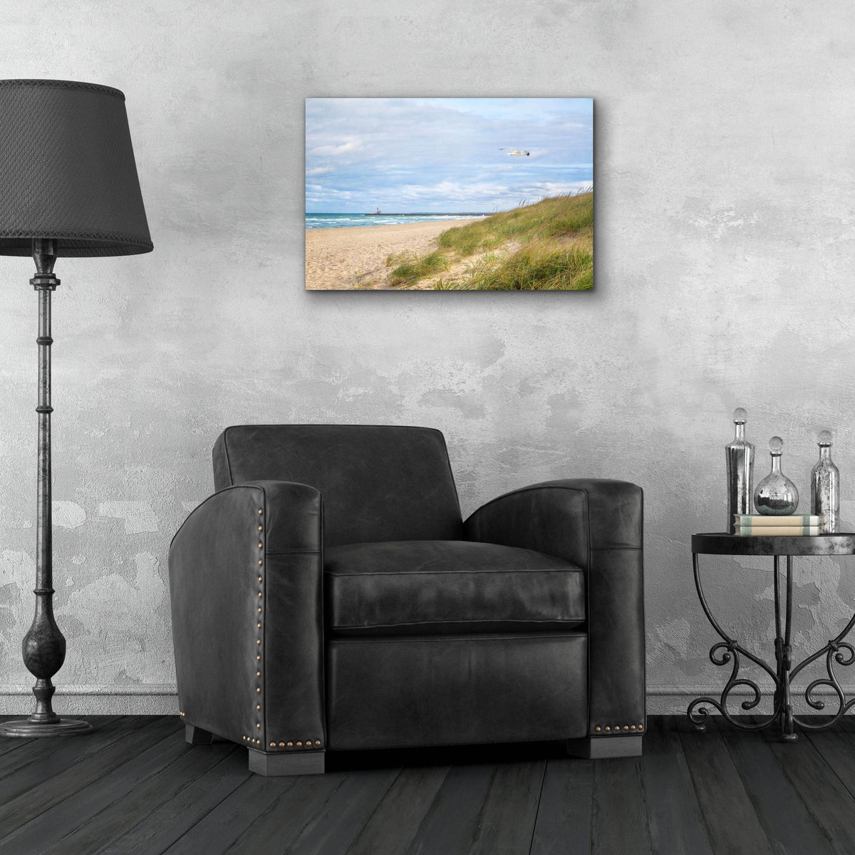 Beach & Jetty by Brooke T. Ryan - 24x16 acrylic wall art in a room