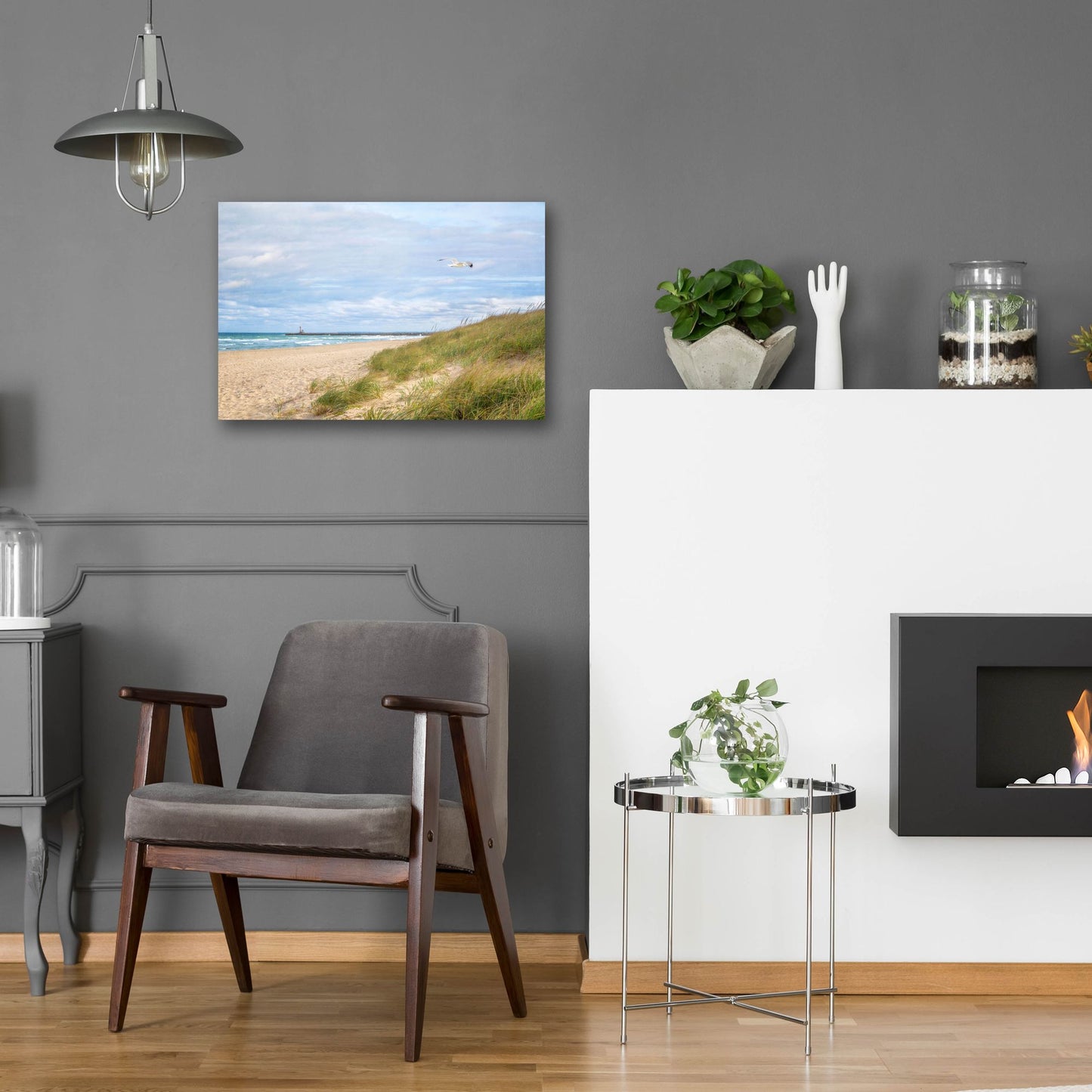 Epic Art ' Beach & Jetty' by Brooke T. Ryan, Acrylic Glass Wall Art,24x16