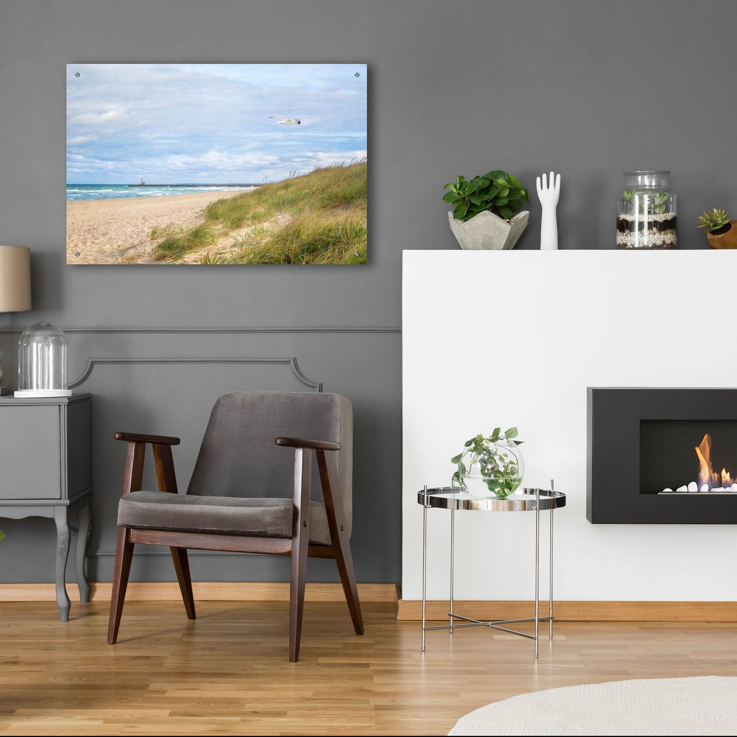 Epic Art ' Beach & Jetty' by Brooke T. Ryan, Acrylic Glass Wall Art,36x24