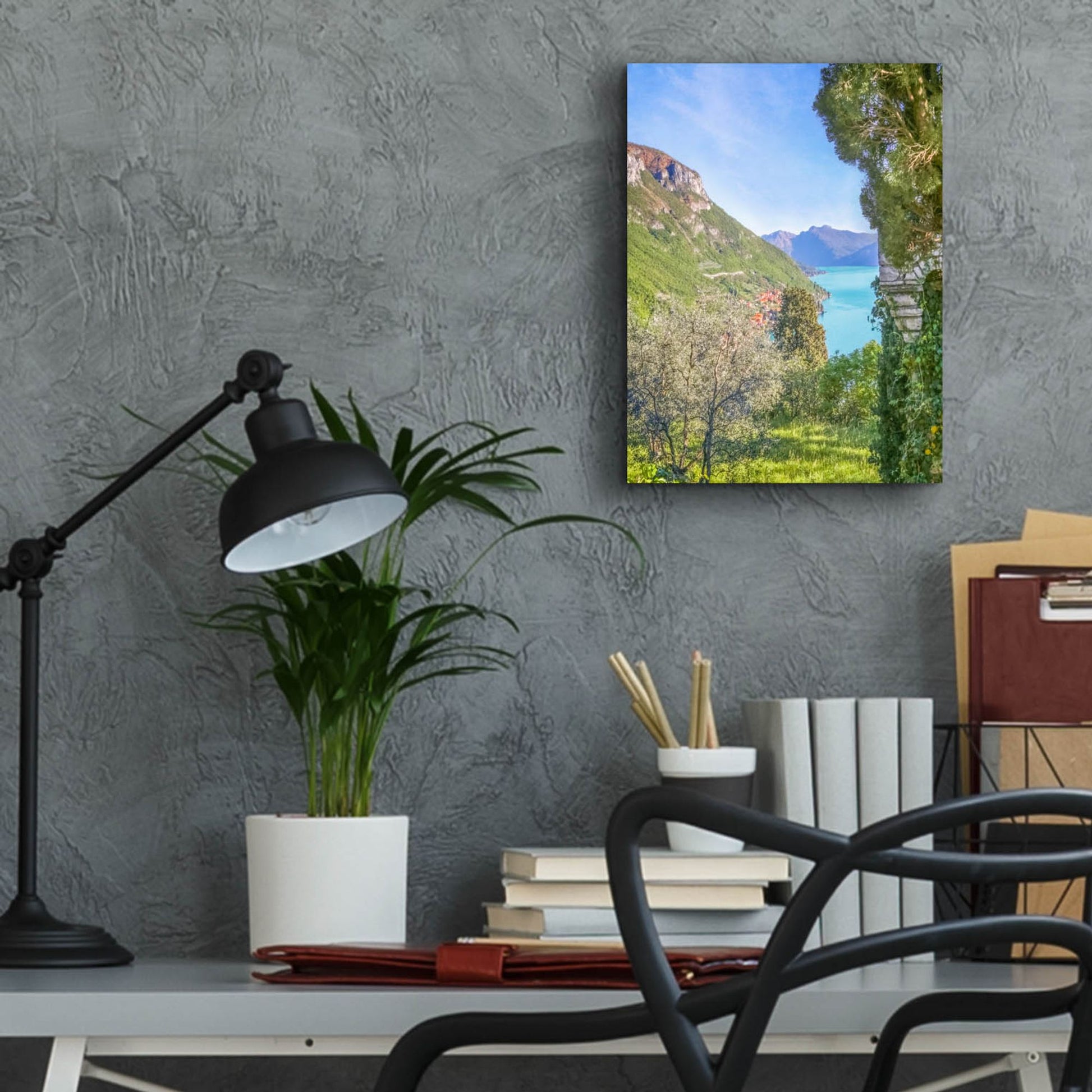 Epic Art ' Lago di Como View 1' by Brooke T. Ryan, Acrylic Glass Wall Art,12x16