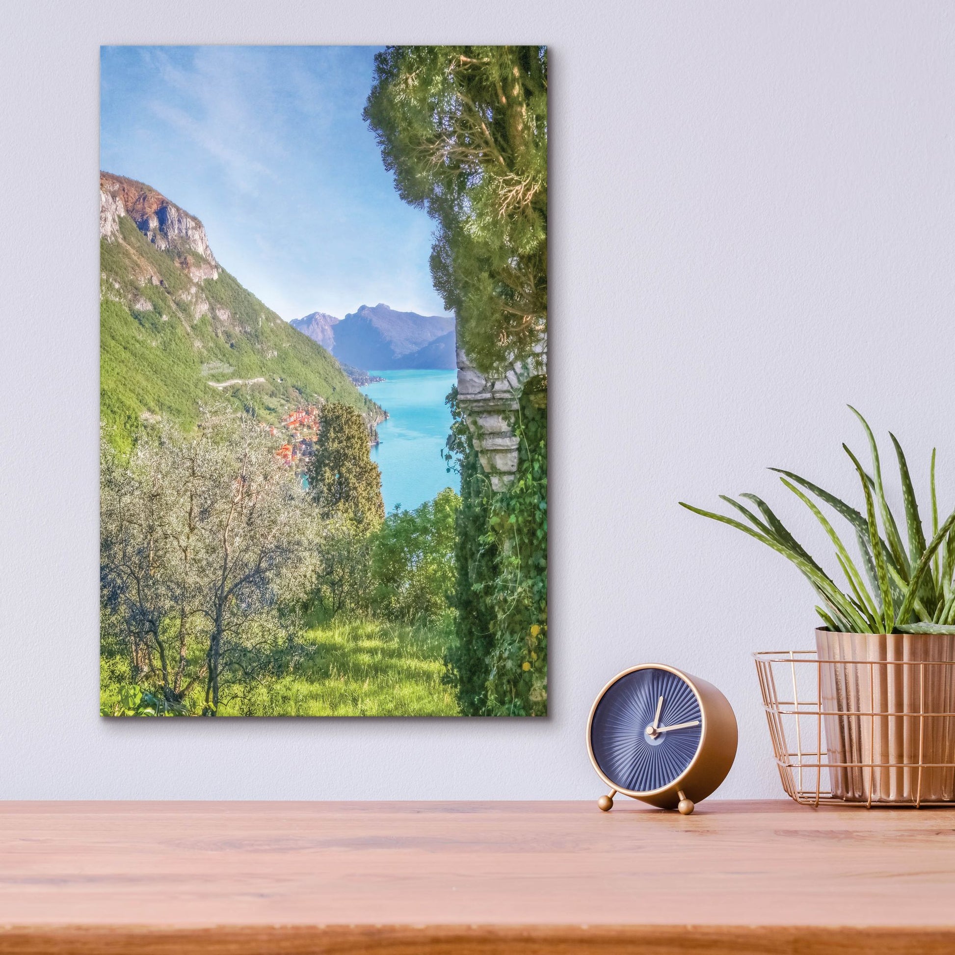Epic Art ' Lago di Como View 1' by Brooke T. Ryan, Acrylic Glass Wall Art,12x16