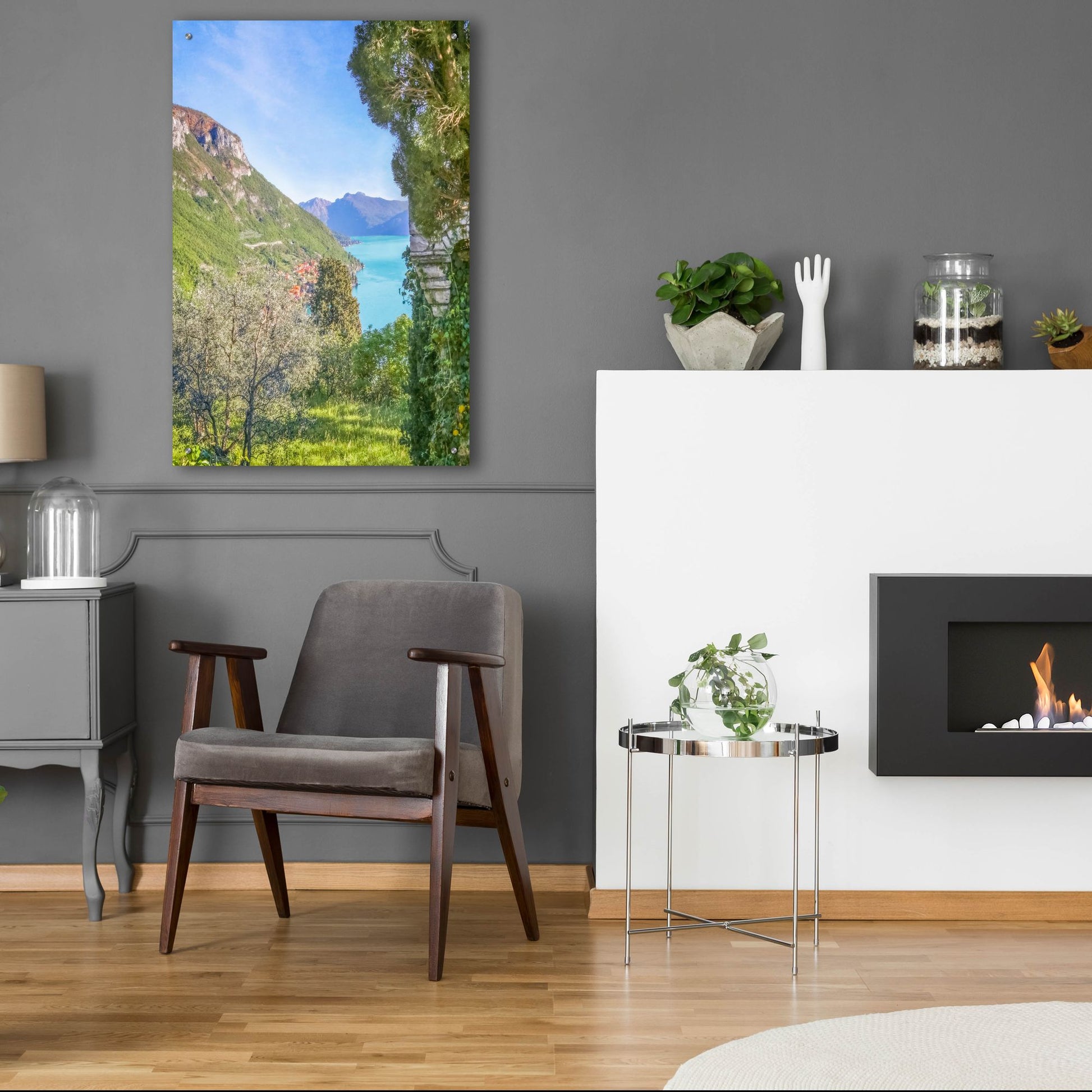 Epic Art ' Lago di Como View 1' by Brooke T. Ryan, Acrylic Glass Wall Art,24x36
