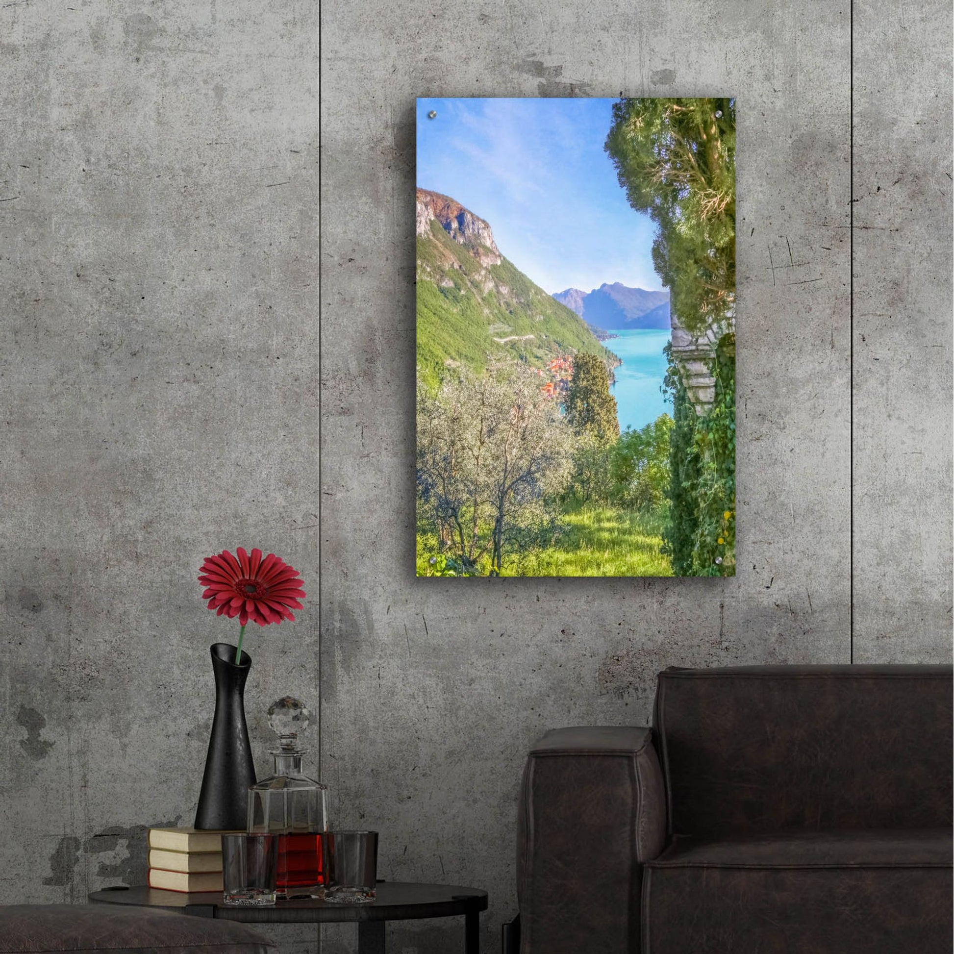 Epic Art ' Lago di Como View 1' by Brooke T. Ryan, Acrylic Glass Wall Art,24x36