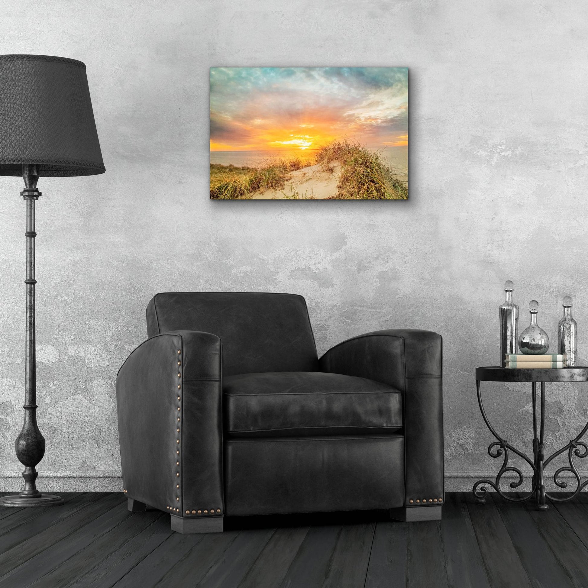 Epic Art ' Sunset over The Dunes' by Brooke T. Ryan, Acrylic Glass Wall Art,24x16