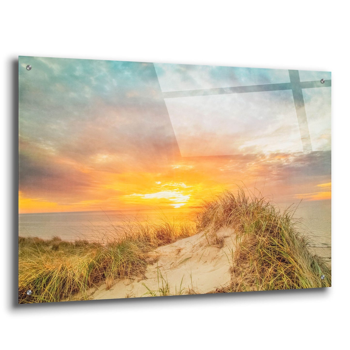 Epic Art ' Sunset over The Dunes' by Brooke T. Ryan, Acrylic Glass Wall Art,36x24