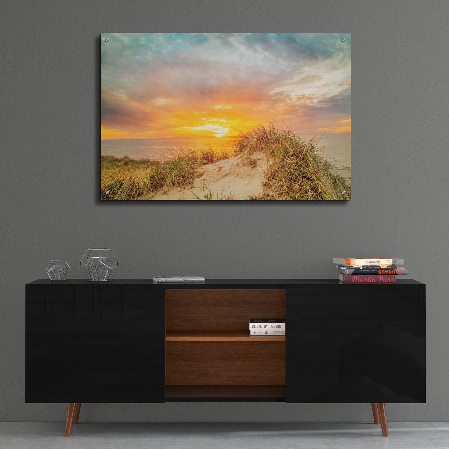 Epic Art ' Sunset over The Dunes' by Brooke T. Ryan, Acrylic Glass Wall Art,36x24