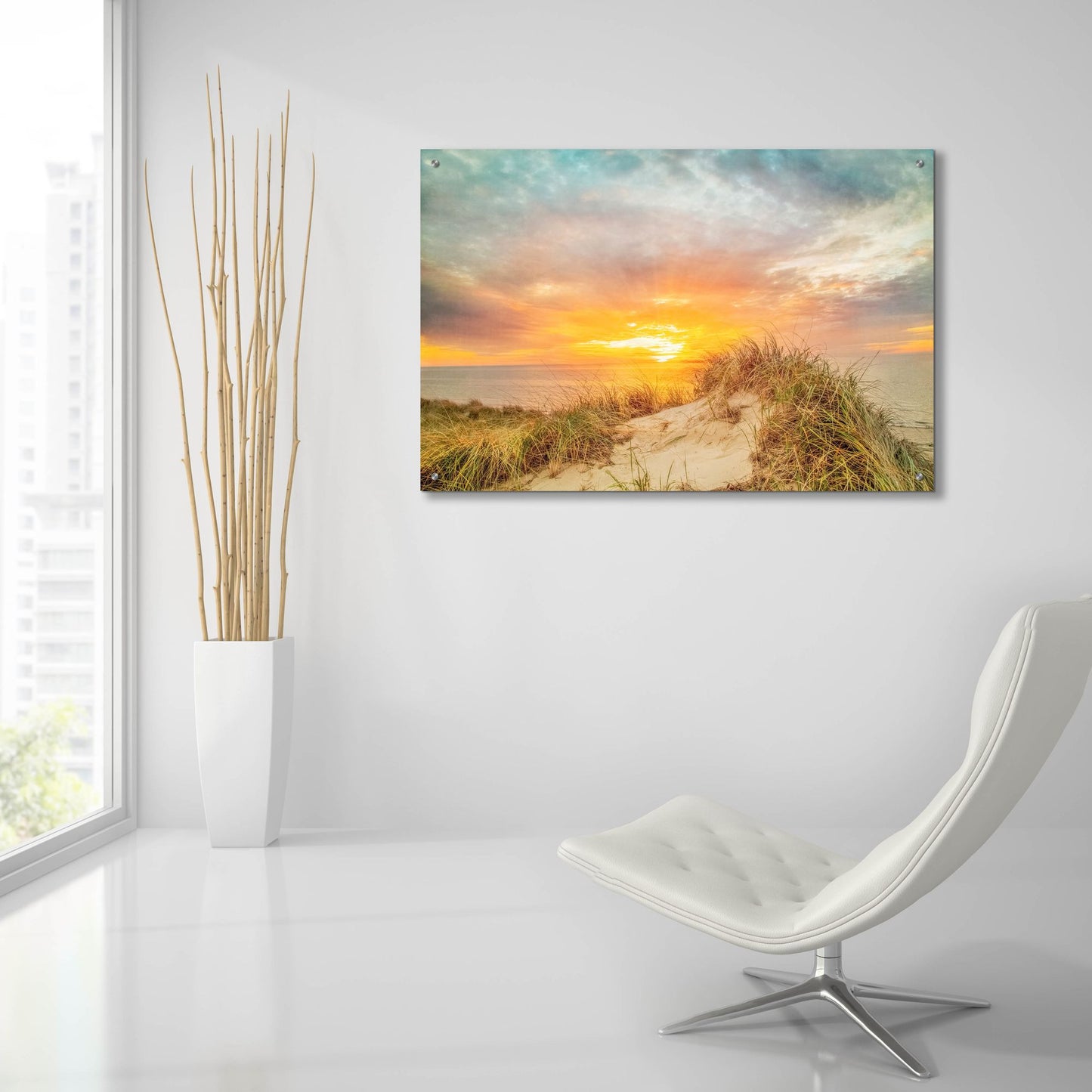 Epic Art ' Sunset over The Dunes' by Brooke T. Ryan, Acrylic Glass Wall Art,36x24