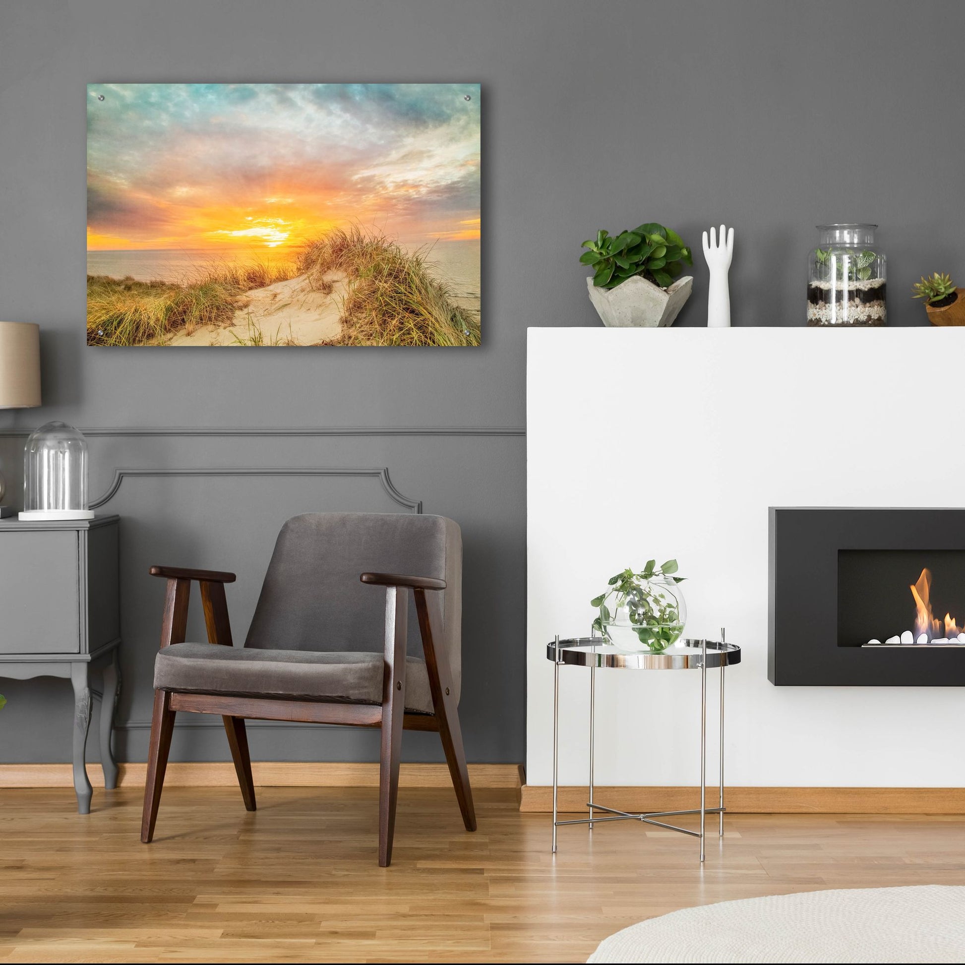 Epic Art ' Sunset over The Dunes' by Brooke T. Ryan, Acrylic Glass Wall Art,36x24