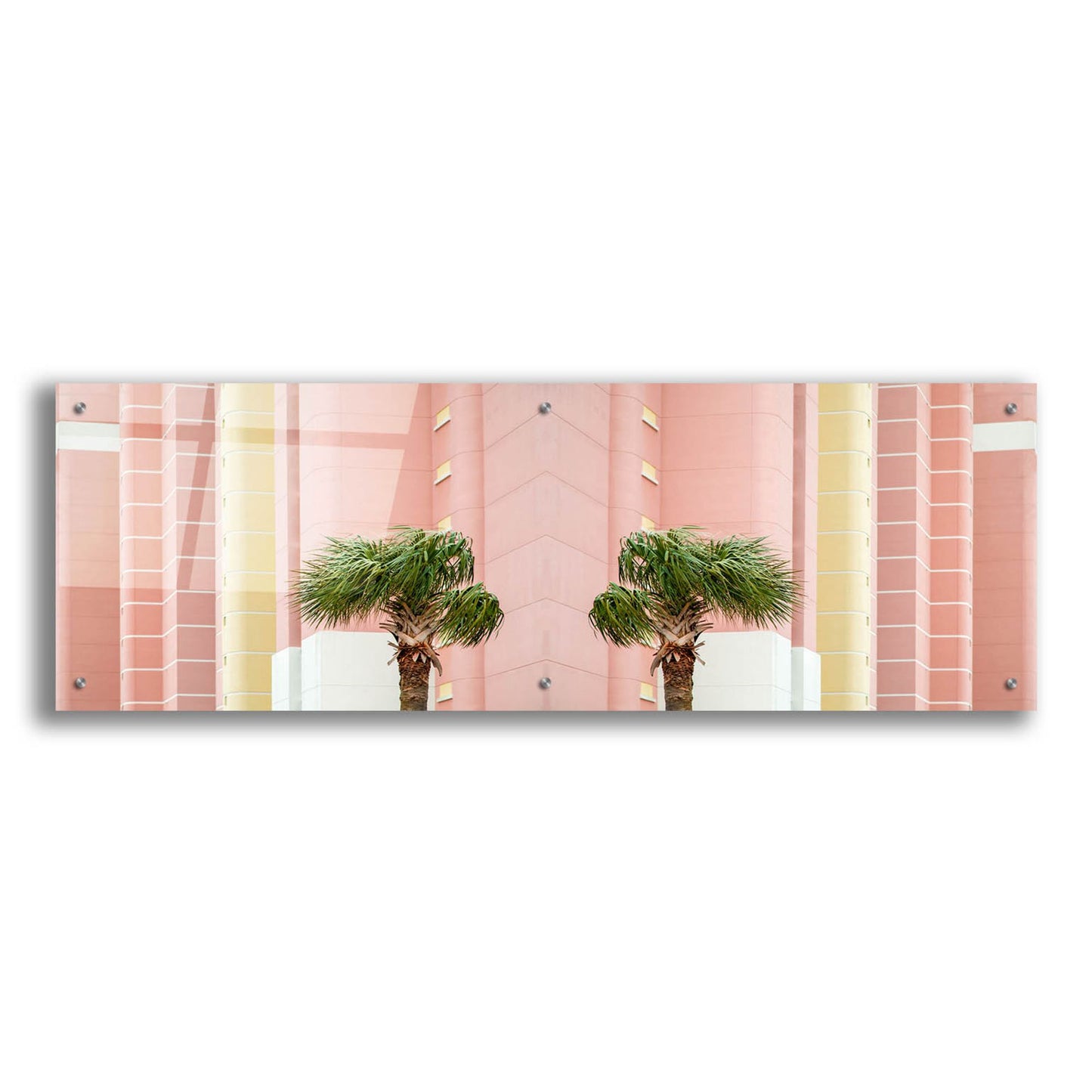 Epic Art ' Two Palms' by Brooke T. Ryan, Acrylic Glass Wall Art,48x16