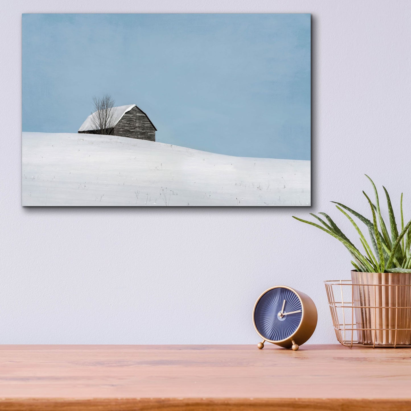 Epic Art ' Minimalist Barn' by Brooke T. Ryan, Acrylic Glass Wall Art,16x12