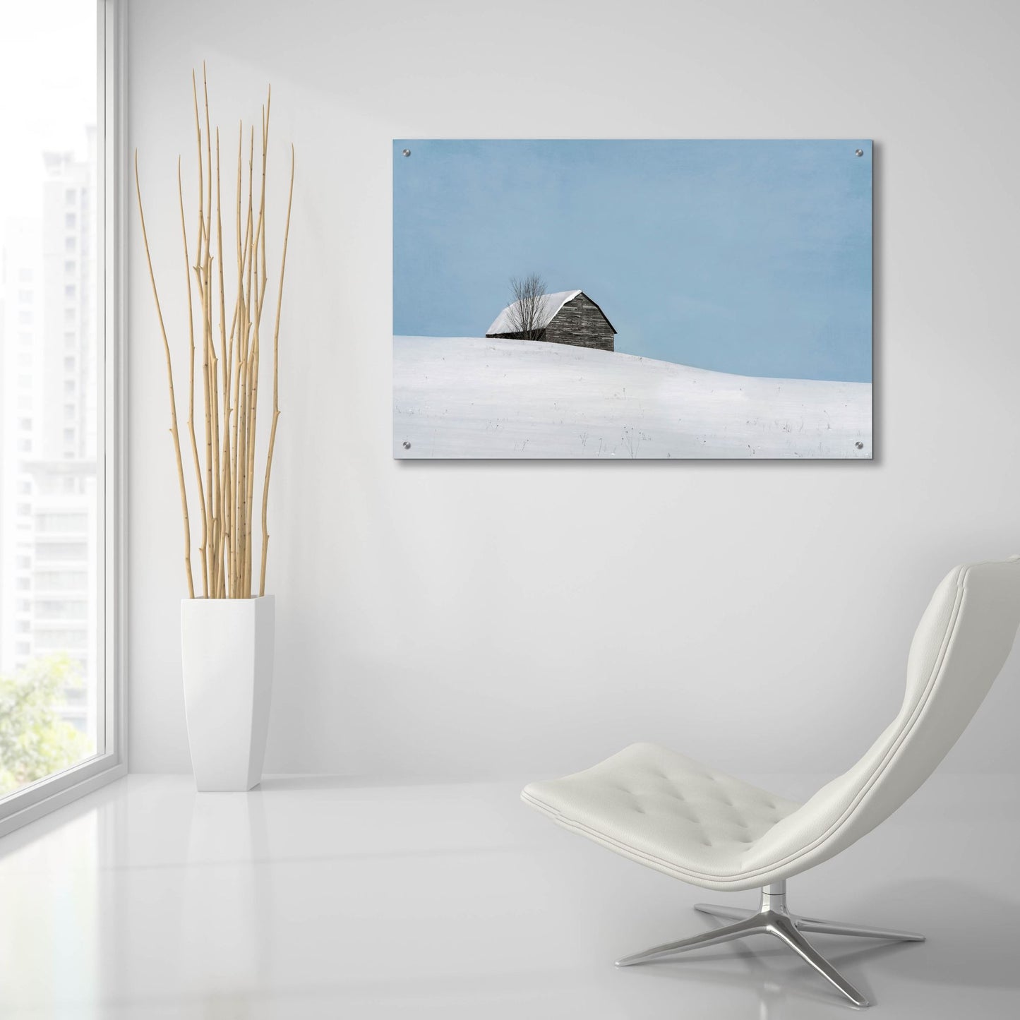 Epic Art ' Minimalist Barn' by Brooke T. Ryan, Acrylic Glass Wall Art,36x24