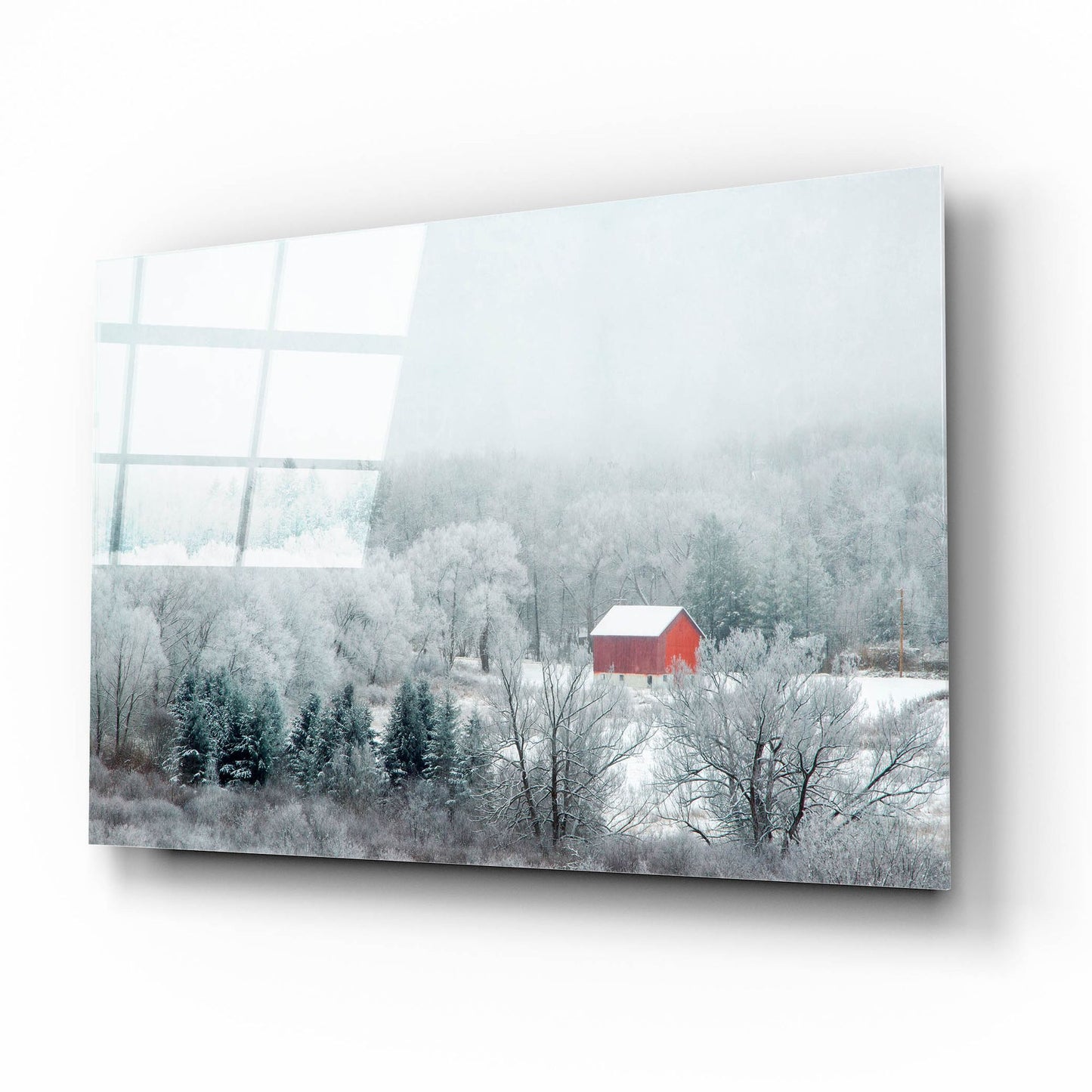 Epic Art ' Red Barn' by Brooke T. Ryan, Acrylic Glass Wall Art,16x12