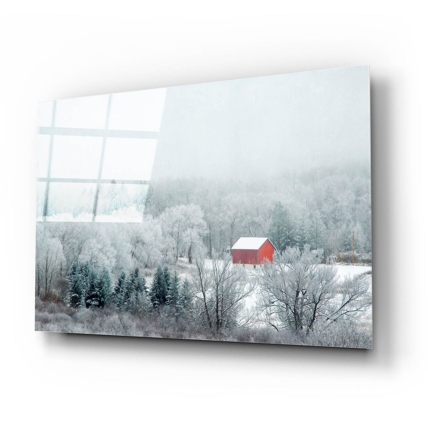 Epic Art ' Red Barn' by Brooke T. Ryan, Acrylic Glass Wall Art,24x16