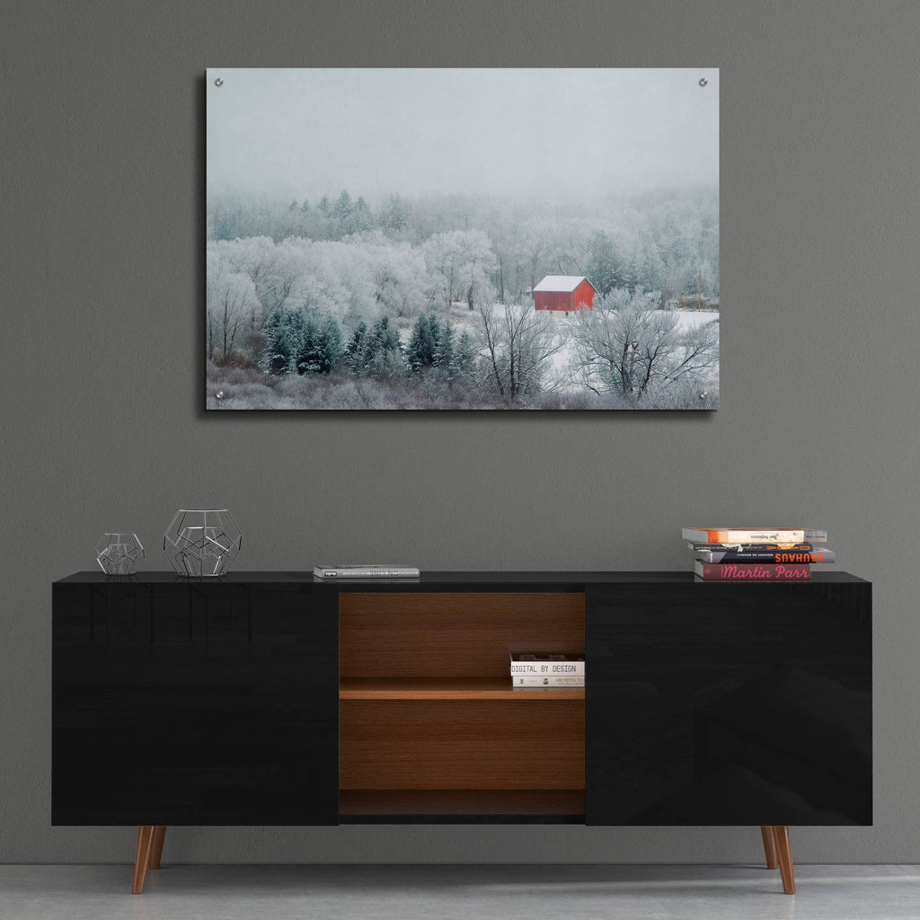 Epic Art ' Red Barn' by Brooke T. Ryan, Acrylic Glass Wall Art,36x24