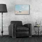 Sailboat in Teal and Coral by Brooke T. Ryan - 24x16 acrylic wall art in a room