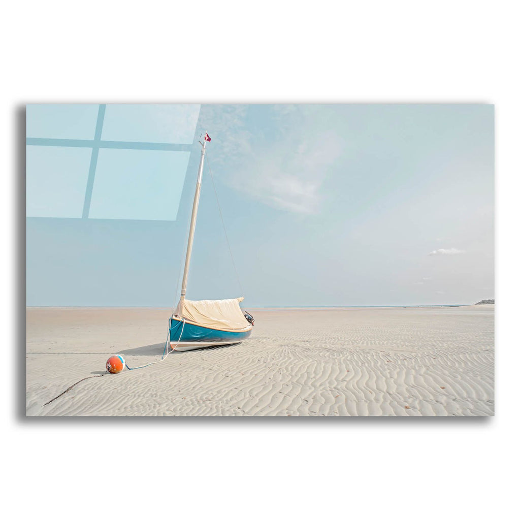 Sailboat in Teal and Coral by Brooke T. Ryan acrylic glass wall art