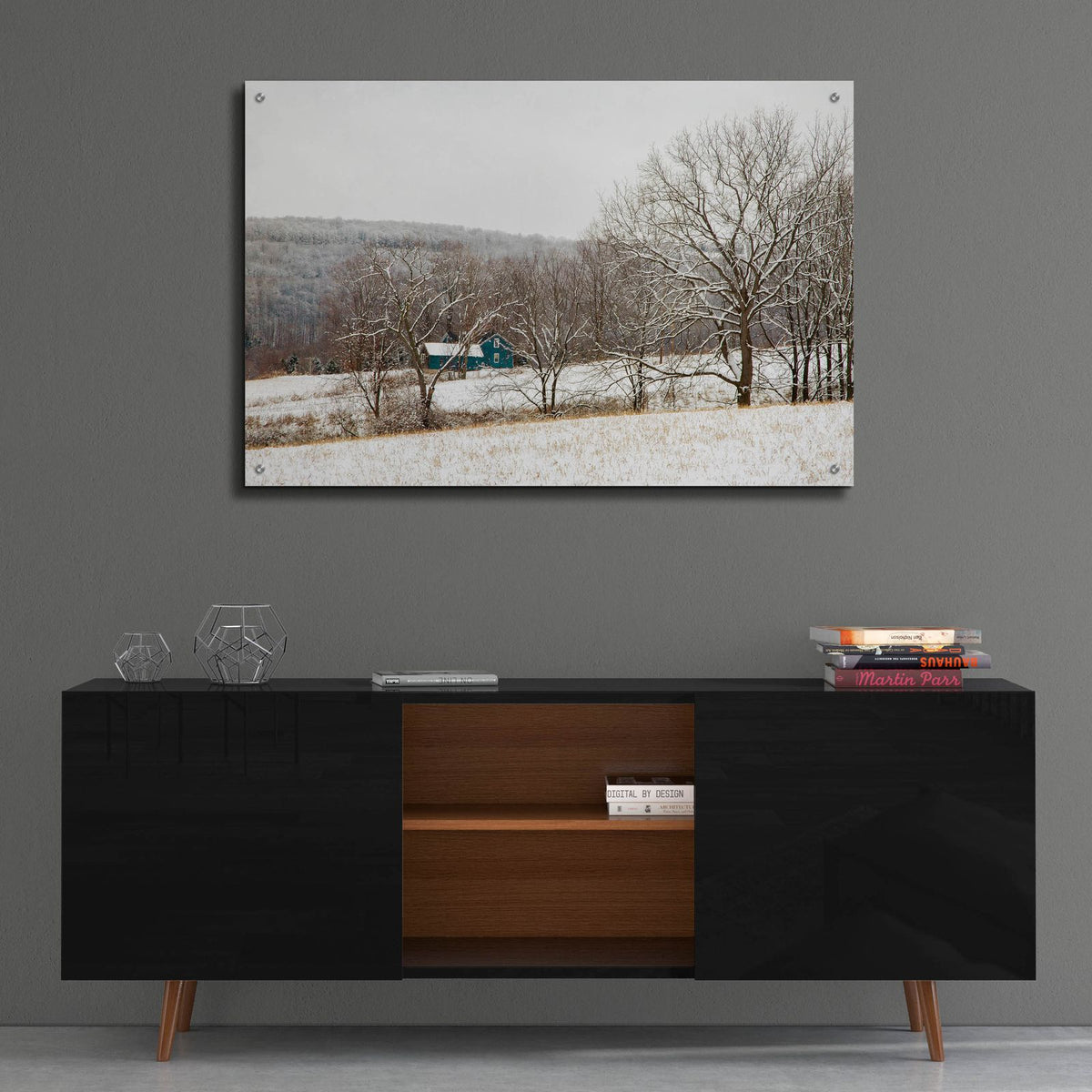 Epic Art ' Teal Farmhouse' by Brooke T. Ryan, Acrylic Glass Wall Art,36x24