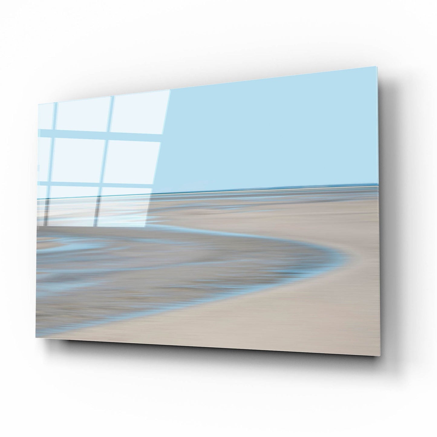 Epic Art ' Blue and Beige Beach 1' by Brooke T. Ryan, Acrylic Glass Wall Art,16x12