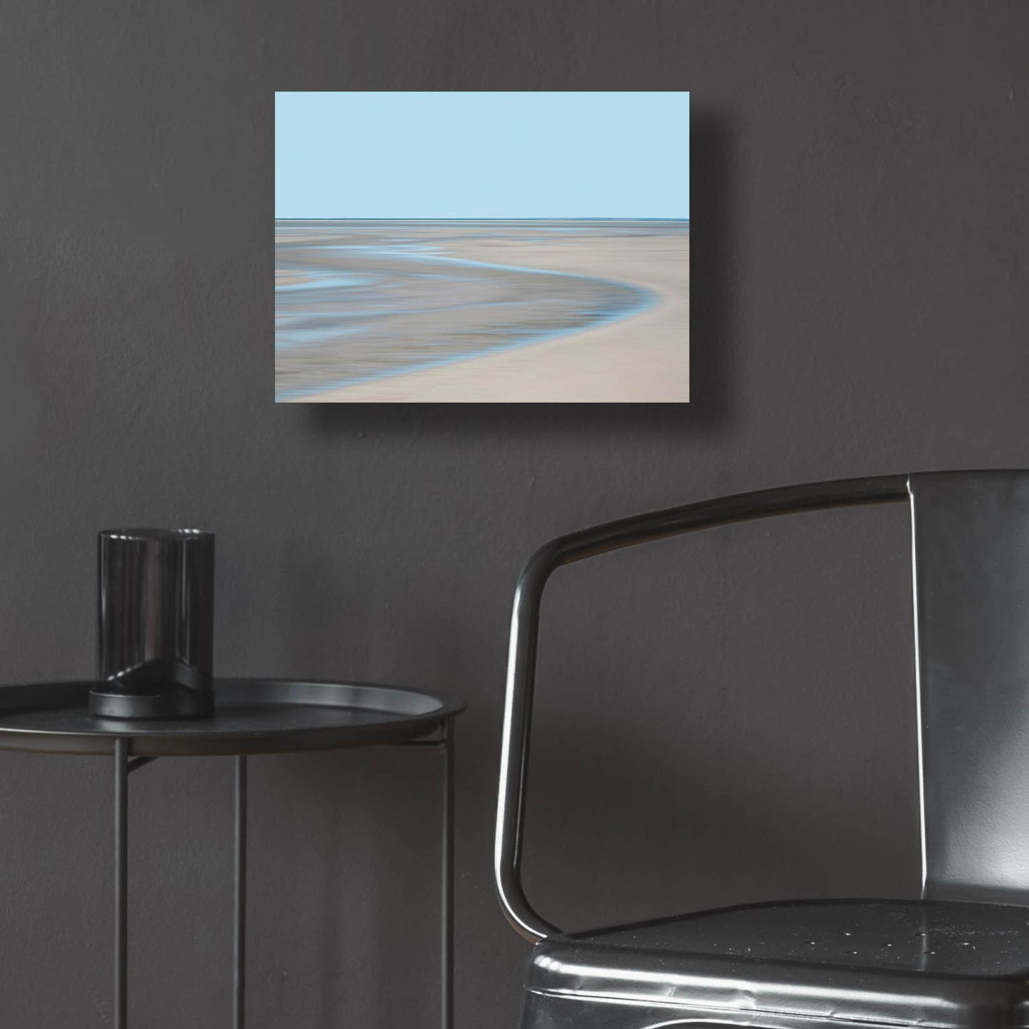 Epic Art ' Blue and Beige Beach 1' by Brooke T. Ryan, Acrylic Glass Wall Art,16x12