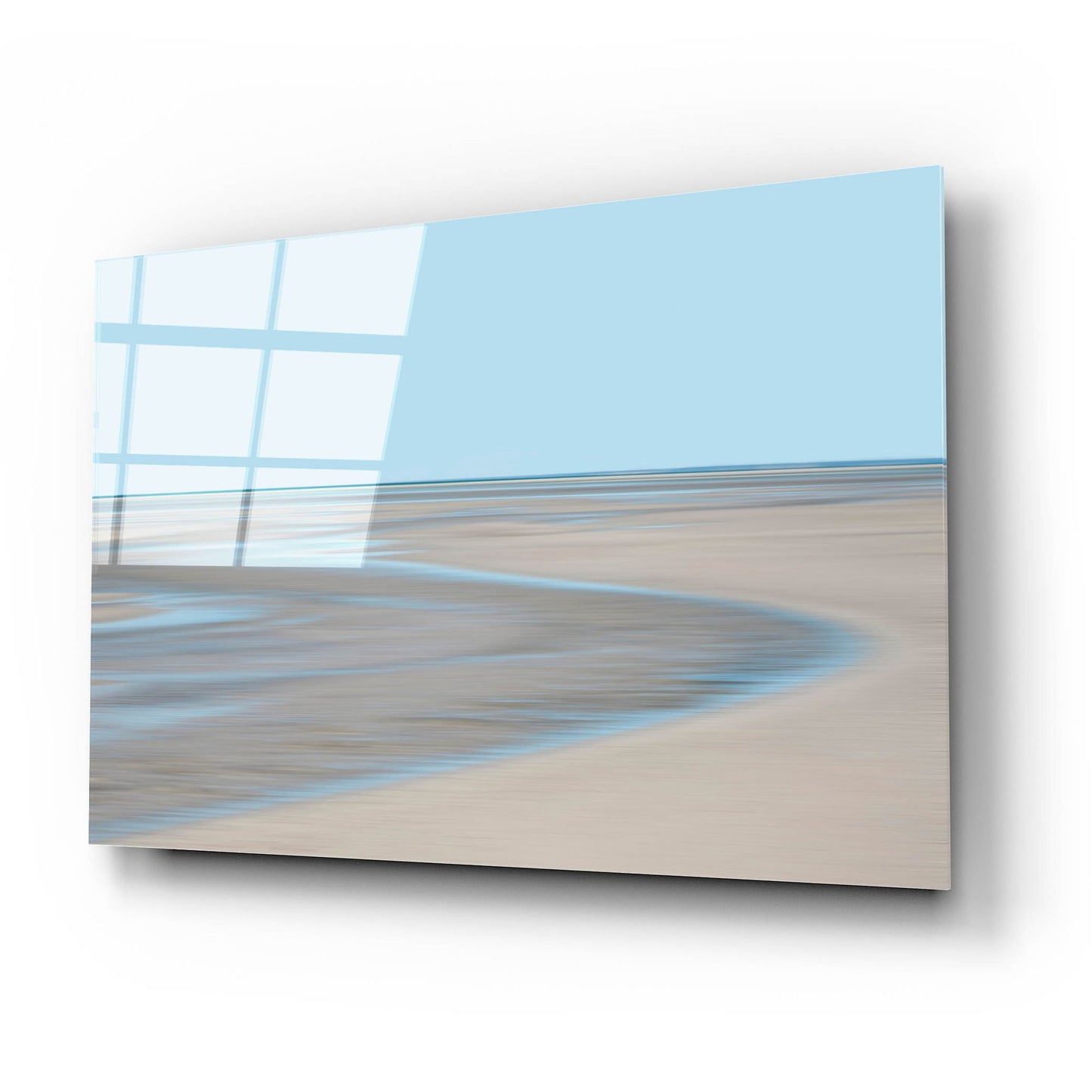 Epic Art ' Blue and Beige Beach 1' by Brooke T. Ryan, Acrylic Glass Wall Art,24x16