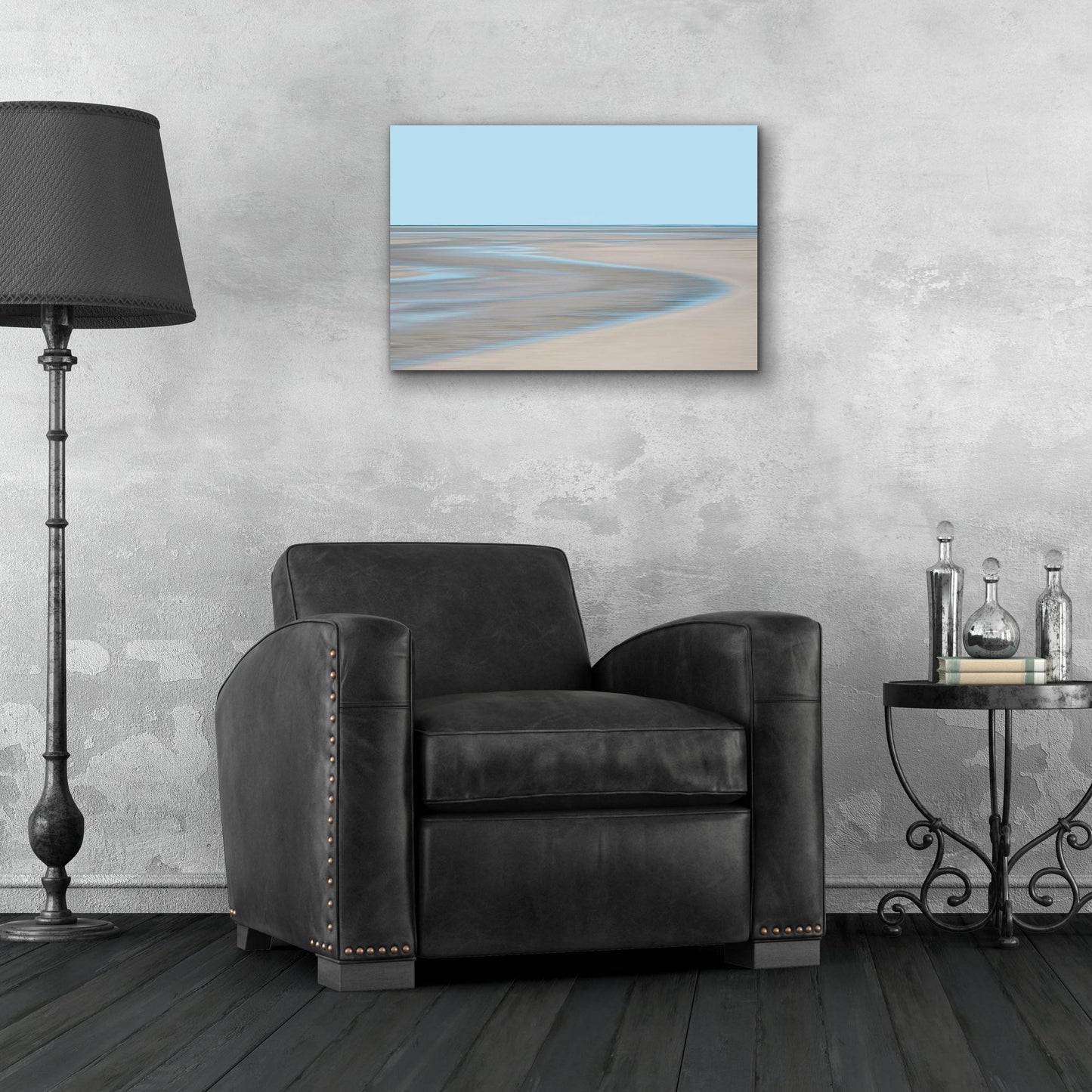 Epic Art ' Blue and Beige Beach 1' by Brooke T. Ryan, Acrylic Glass Wall Art,24x16