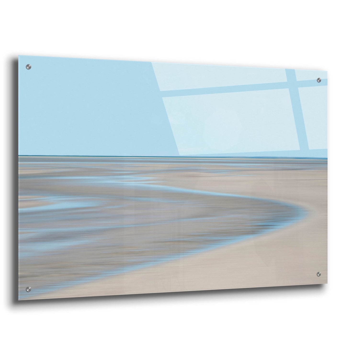 Epic Art ' Blue and Beige Beach 1' by Brooke T. Ryan, Acrylic Glass Wall Art,36x24