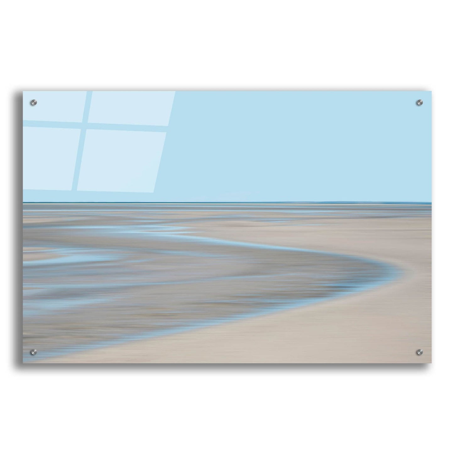 Epic Art ' Blue and Beige Beach 1' by Brooke T. Ryan, Acrylic Glass Wall Art,36x24