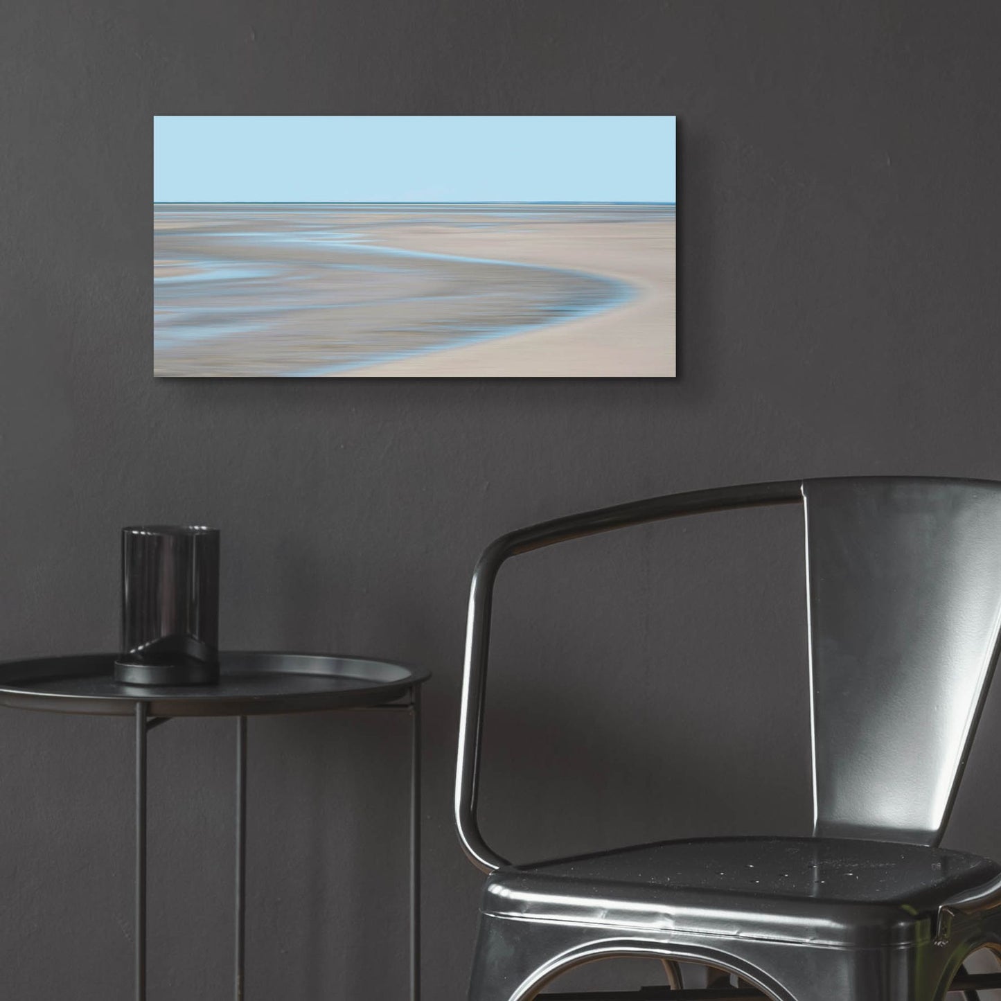 Epic Art ' Blue and Beige Beach 2' by Brooke T. Ryan, Acrylic Glass Wall Art,24x12