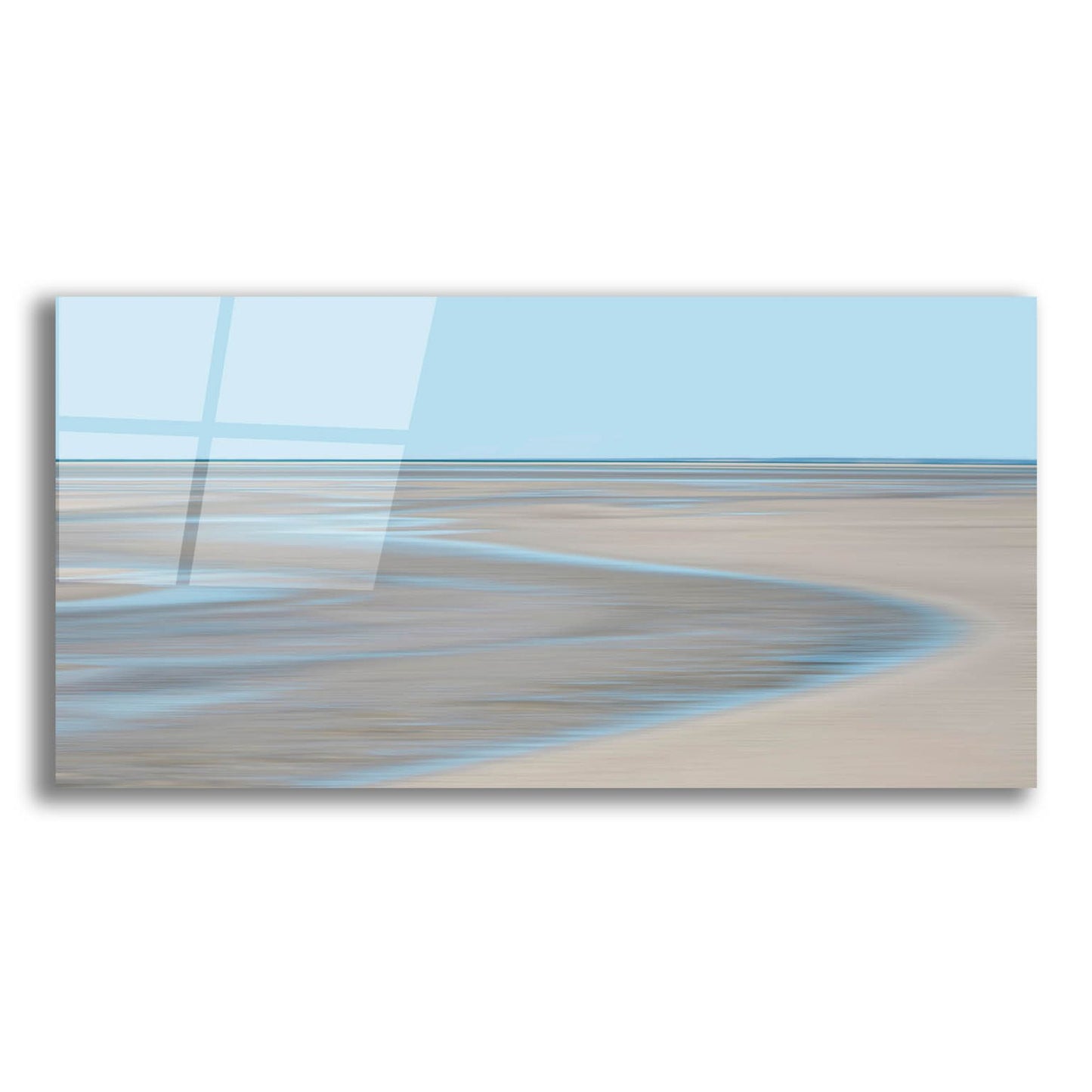 Epic Art ' Blue and Beige Beach 2' by Brooke T. Ryan, Acrylic Glass Wall Art,24x12