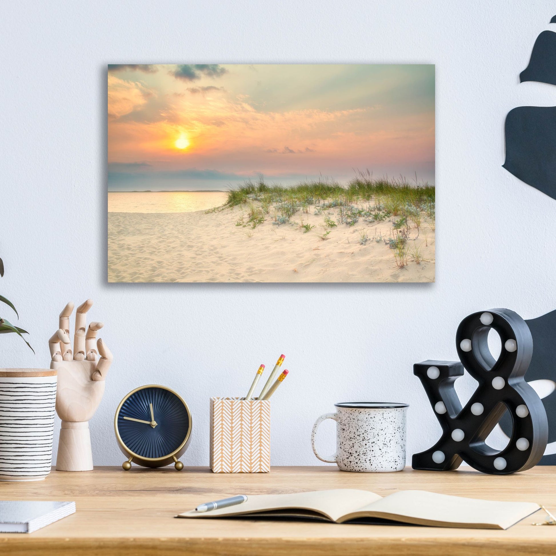 Epic Art ' Morning Beach 2' by Brooke T. Ryan, Acrylic Glass Wall Art,16x12