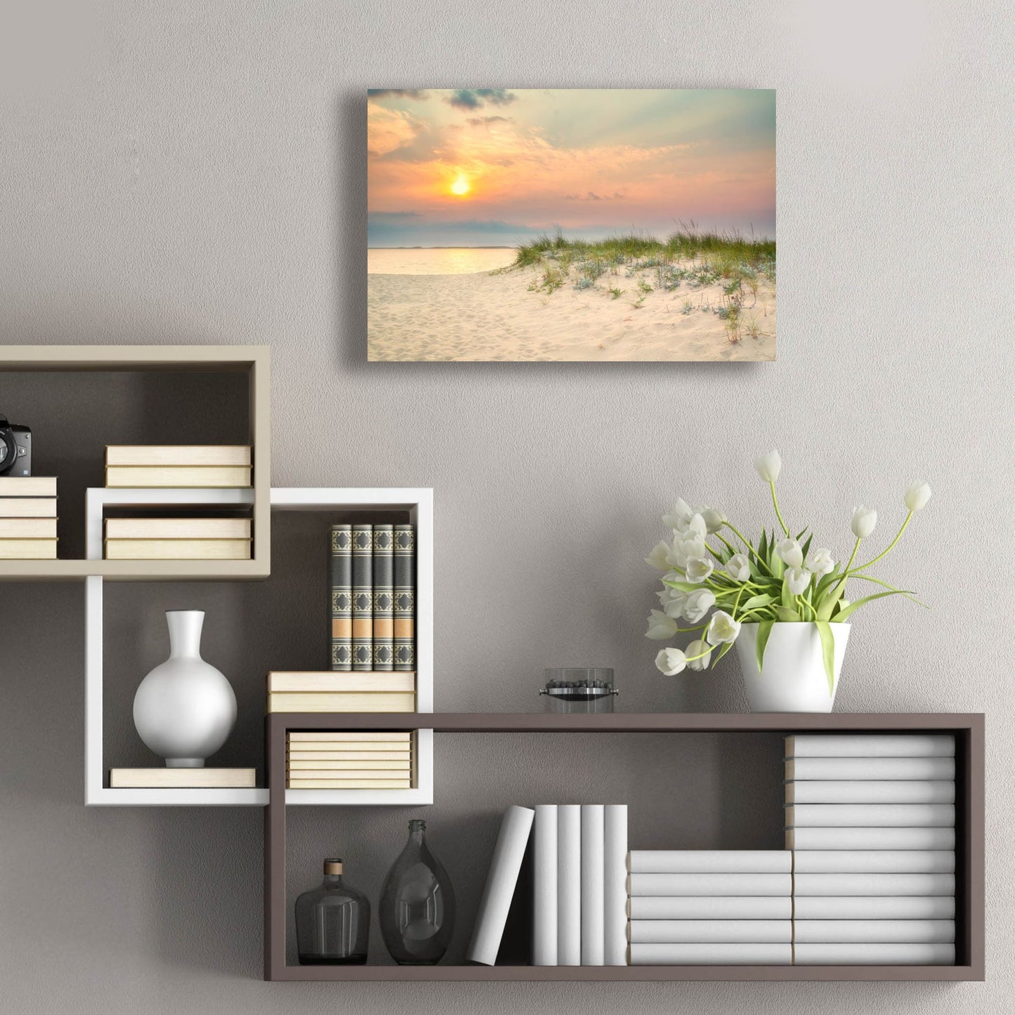 Epic Art ' Morning Beach 2' by Brooke T. Ryan, Acrylic Glass Wall Art,24x16