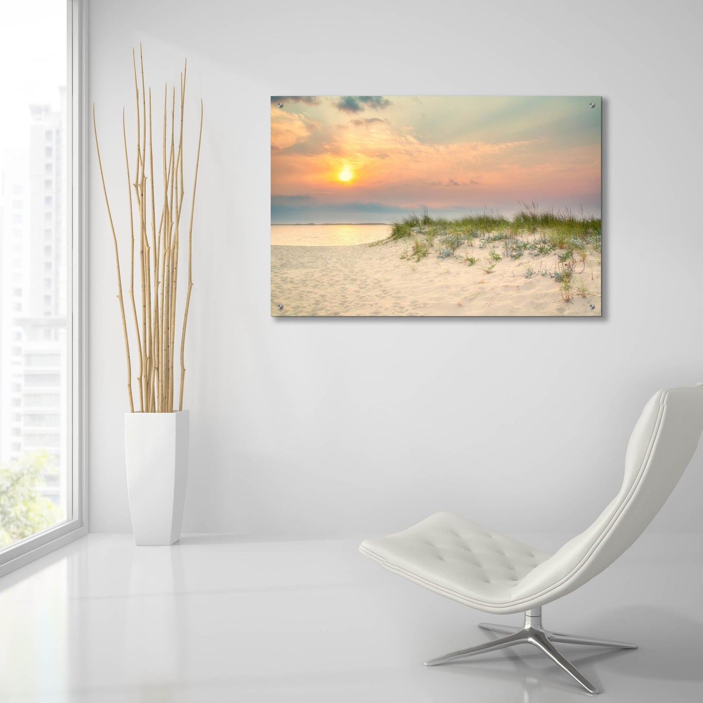 Epic Art ' Morning Beach 2' by Brooke T. Ryan, Acrylic Glass Wall Art,36x24