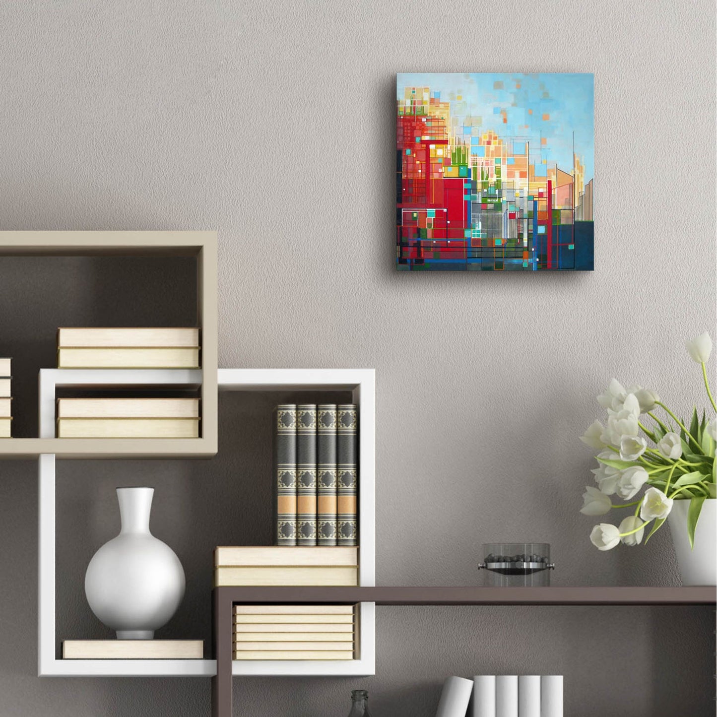 Epic Art ' Neighborhood 8 Meridian' by Carol Joy Shannon, Acrylic Glass Wall Art,12x12