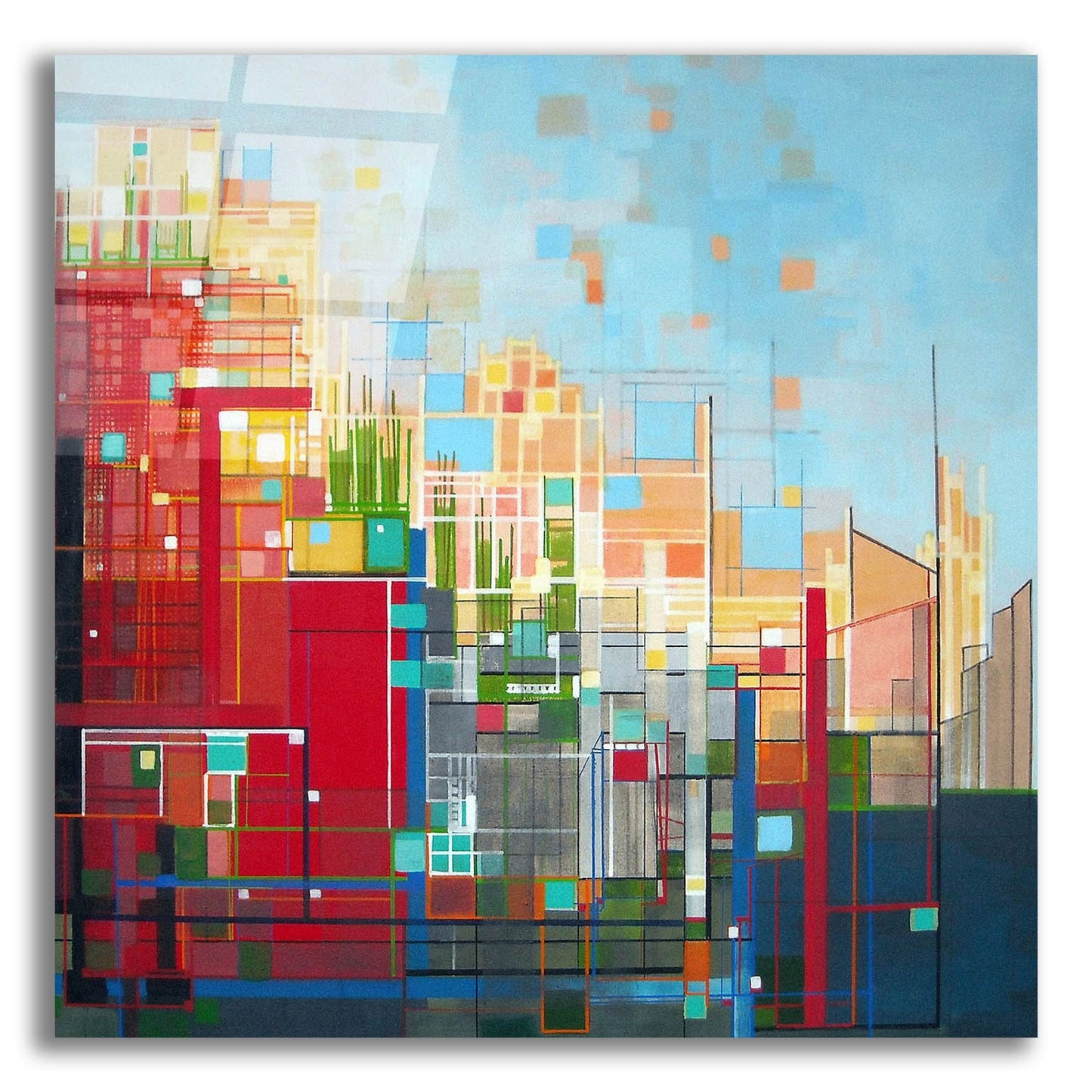 Epic Art ' Neighborhood 8 Meridian' by Carol Joy Shannon, Acrylic Glass Wall Art,12x12