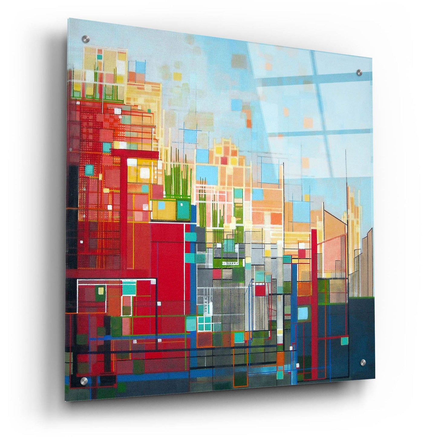 Epic Art ' Neighborhood 8 Meridian' by Carol Joy Shannon, Acrylic Glass Wall Art,24x24