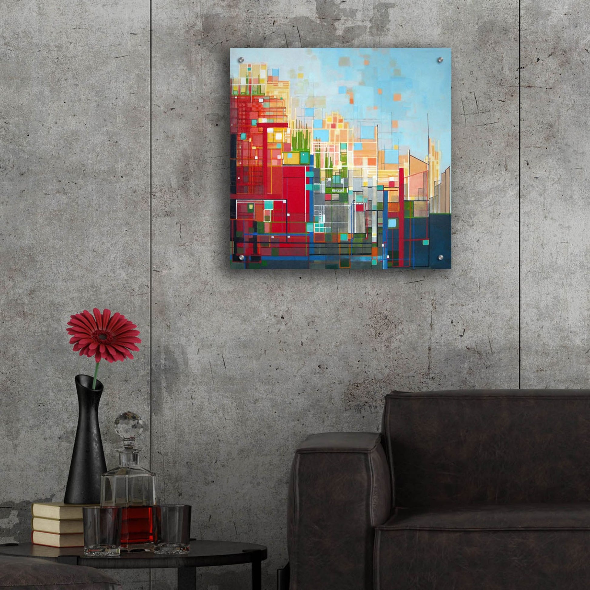 Epic Art ' Neighborhood 8 Meridian' by Carol Joy Shannon, Acrylic Glass Wall Art,24x24