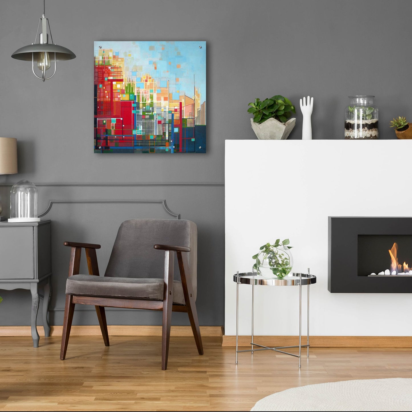 Epic Art ' Neighborhood 8 Meridian' by Carol Joy Shannon, Acrylic Glass Wall Art,24x24