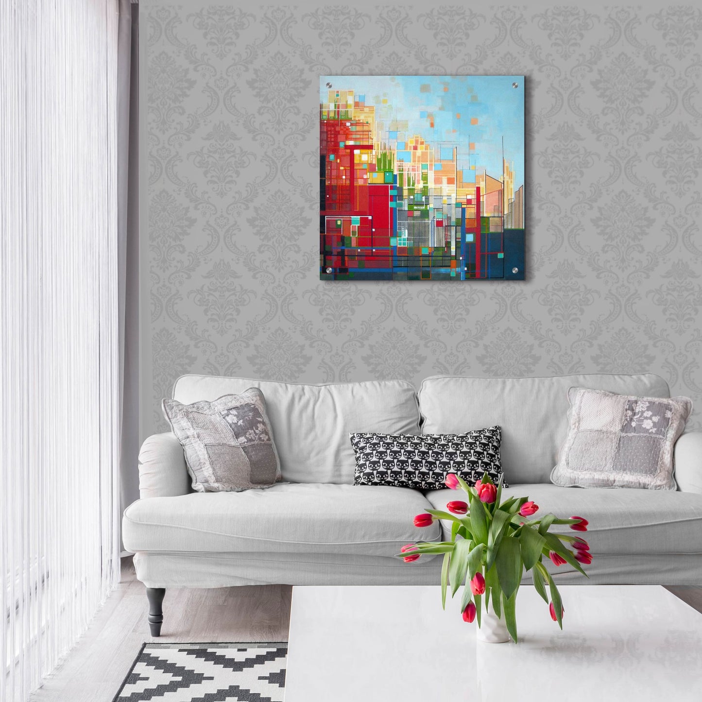 Epic Art ' Neighborhood 8 Meridian' by Carol Joy Shannon, Acrylic Glass Wall Art,24x24