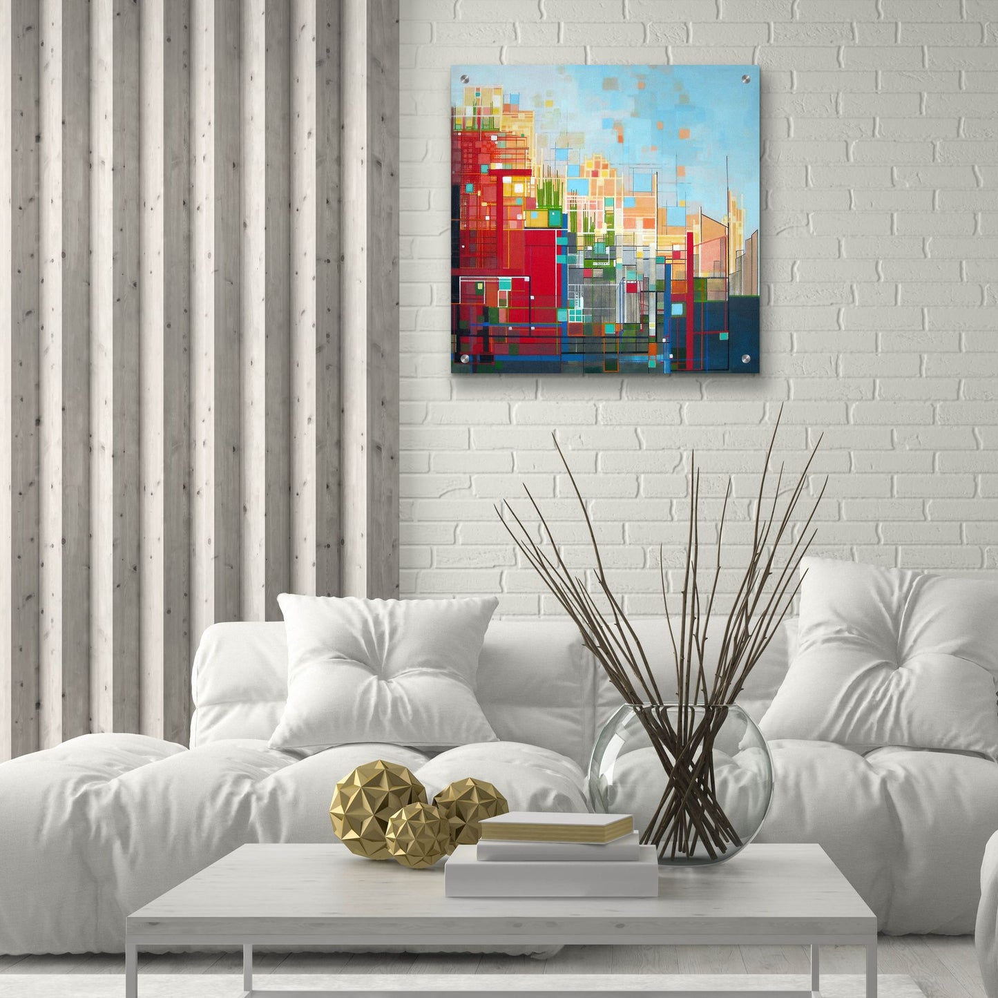 Epic Art ' Neighborhood 8 Meridian' by Carol Joy Shannon, Acrylic Glass Wall Art,24x24