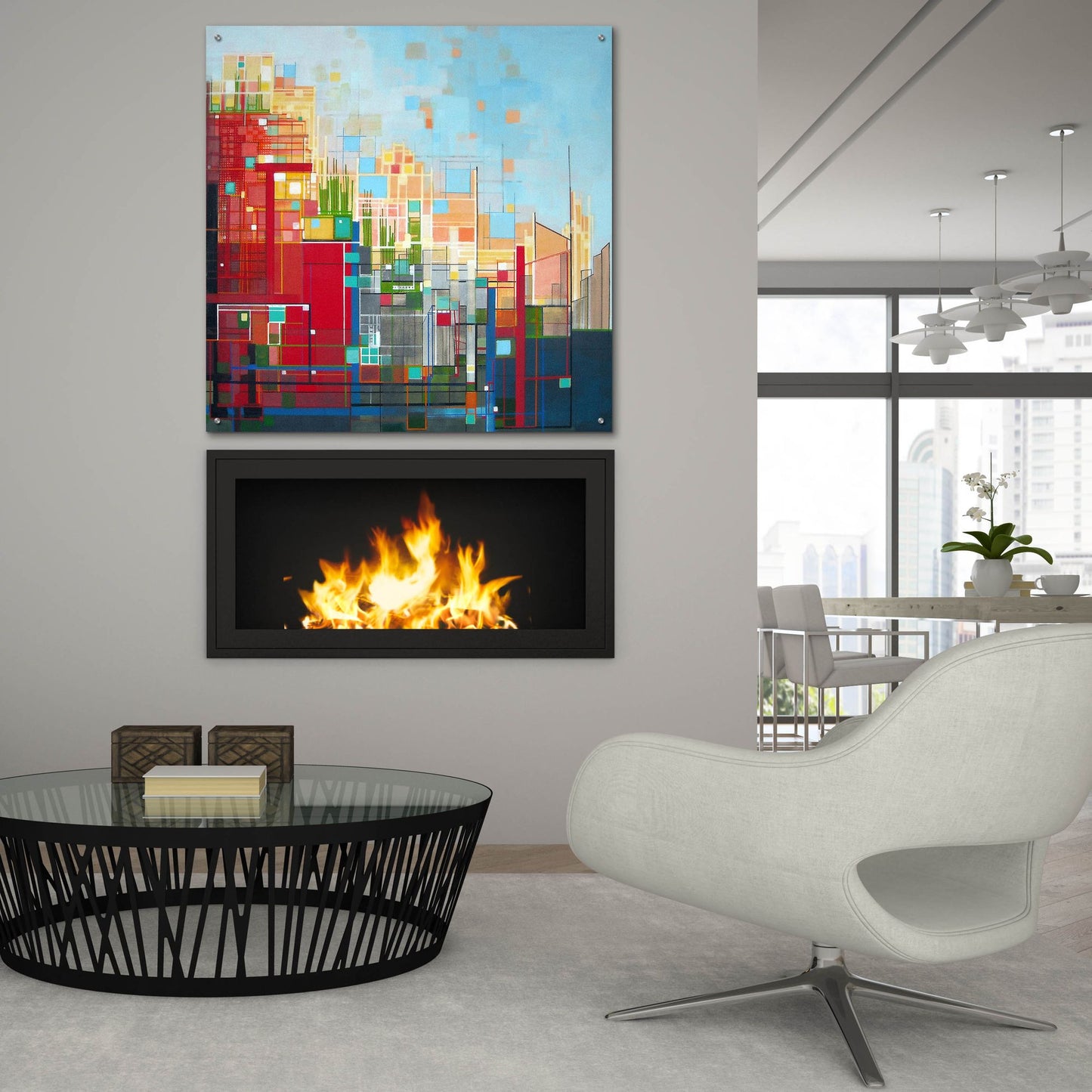 Epic Art ' Neighborhood 8 Meridian' by Carol Joy Shannon, Acrylic Glass Wall Art,36x36