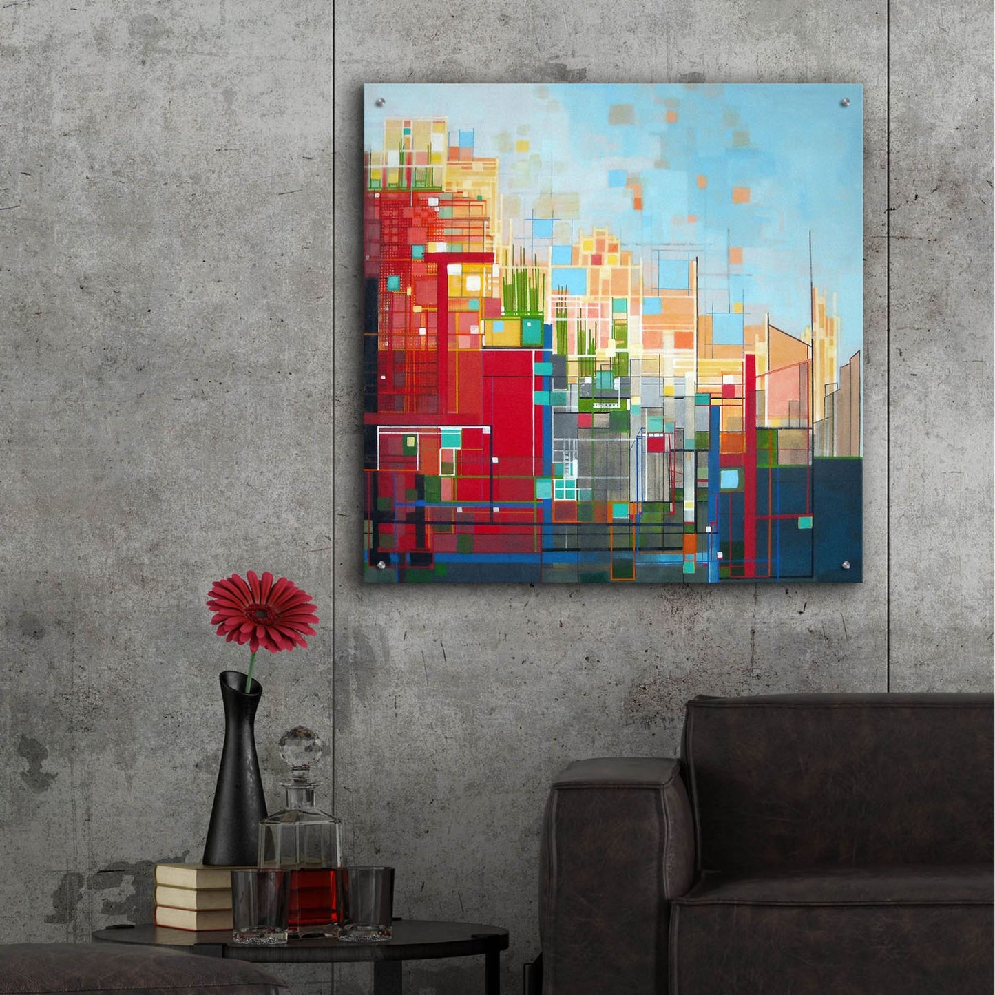 Epic Art ' Neighborhood 8 Meridian' by Carol Joy Shannon, Acrylic Glass Wall Art,36x36