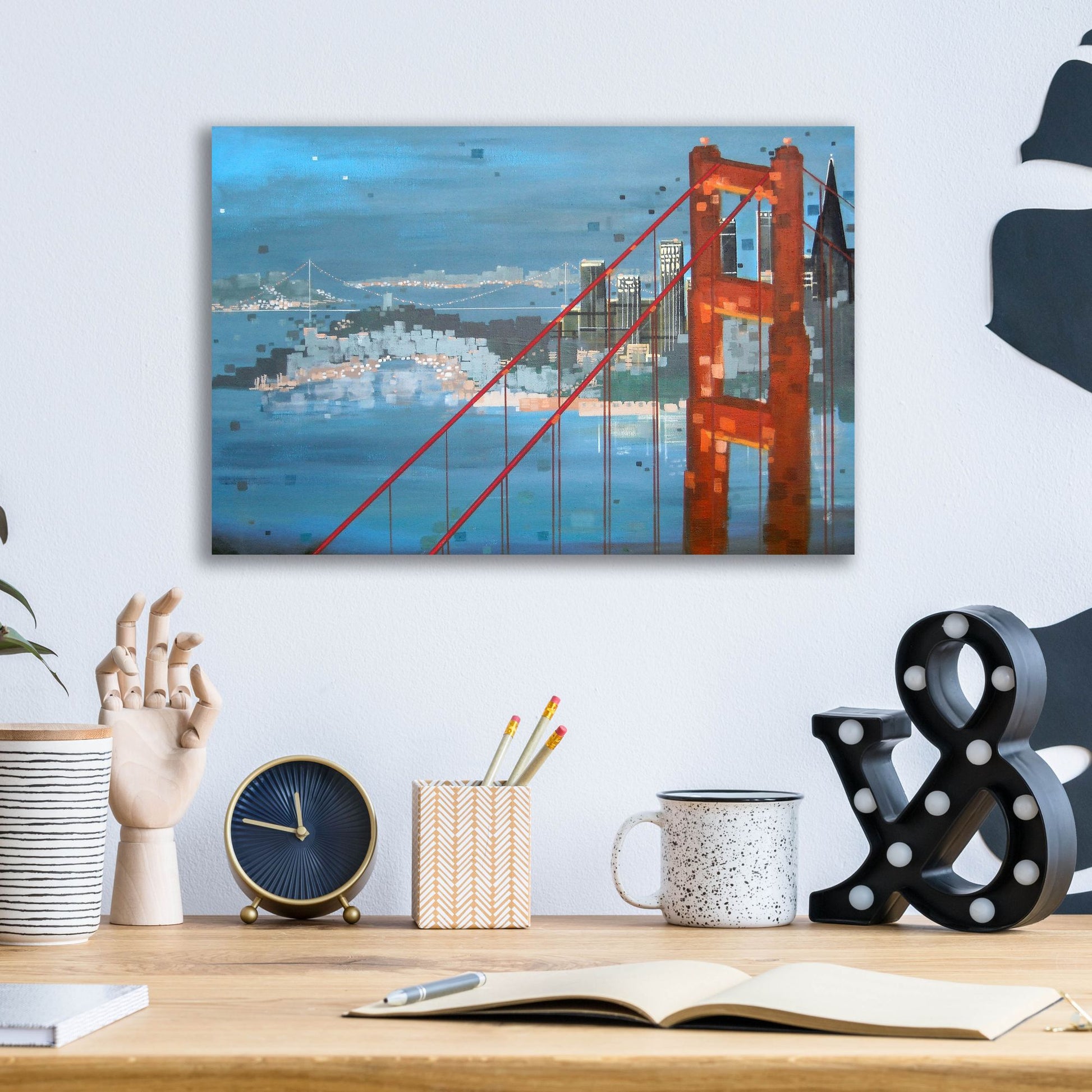 Epic Art ' Twilight San Francisco' by Carol Joy Shannon, Acrylic Glass Wall Art,16x12