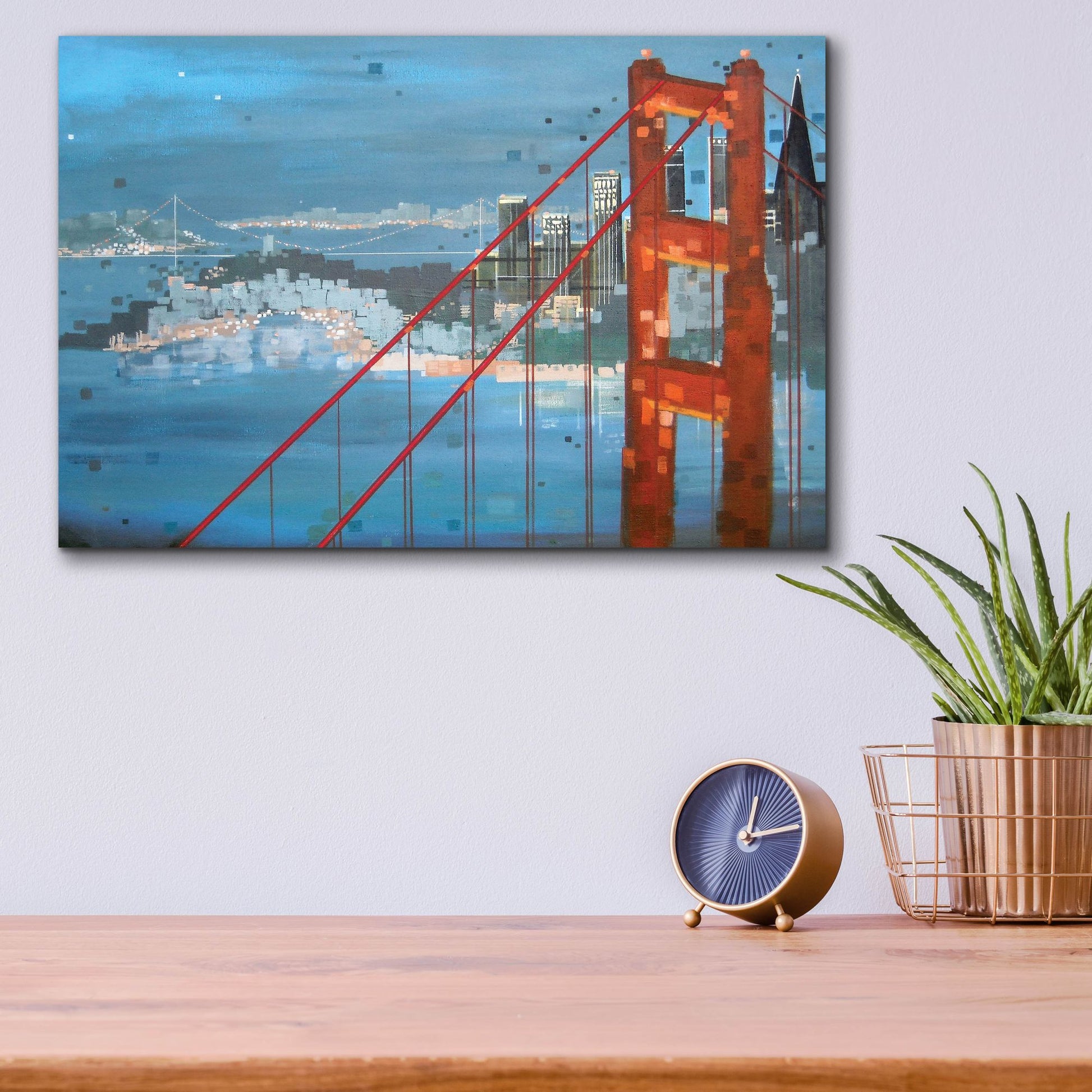 Epic Art ' Twilight San Francisco' by Carol Joy Shannon, Acrylic Glass Wall Art,16x12