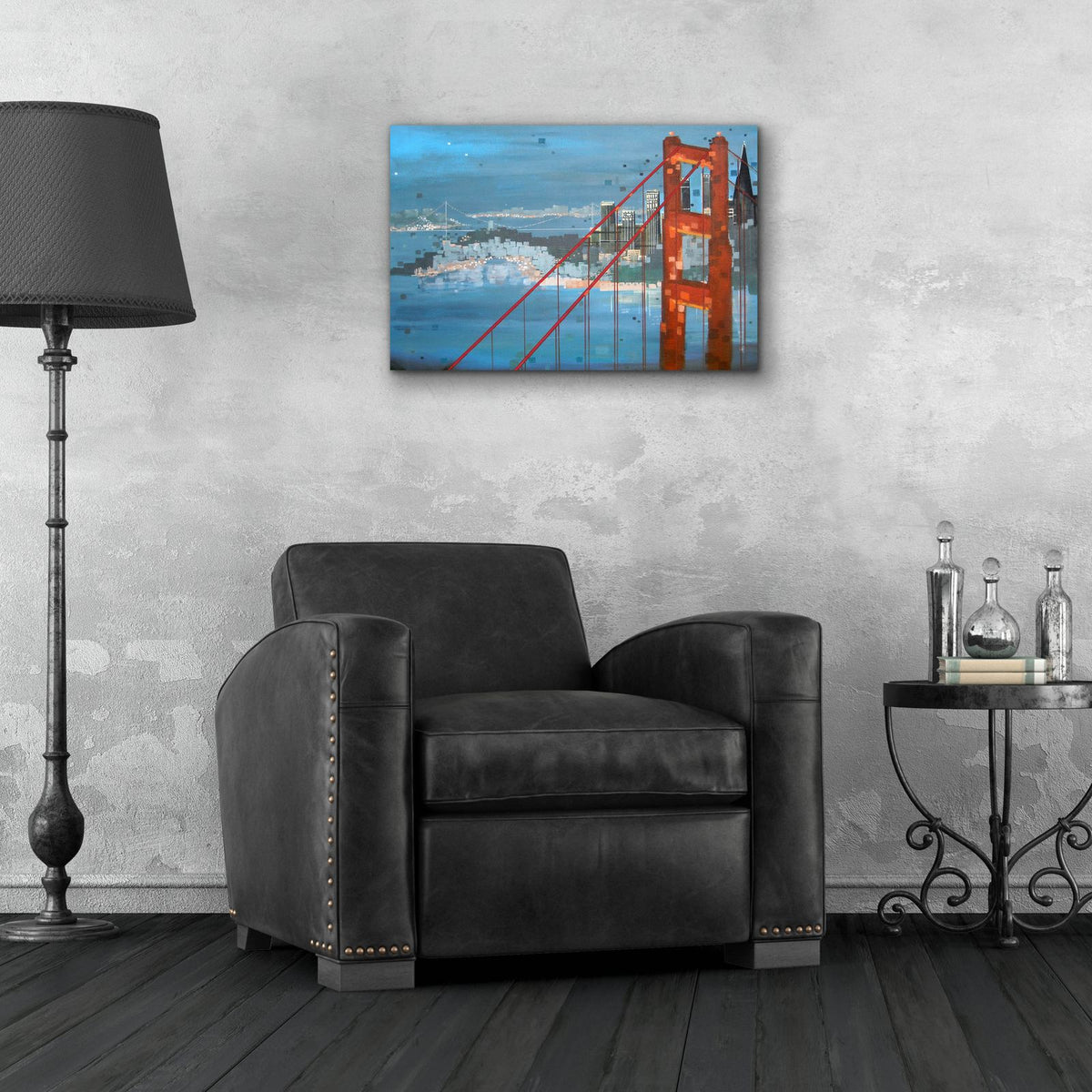 Twilight San Francisco by Carol Joy Shannon - 24x16 acrylic wall art in a room