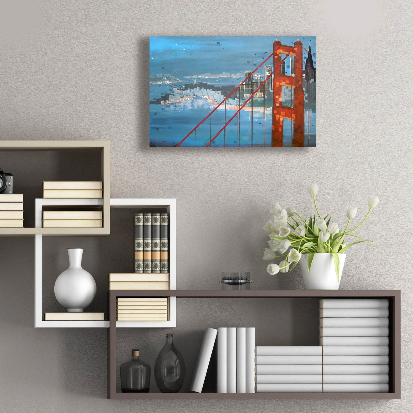 Epic Art ' Twilight San Francisco' by Carol Joy Shannon, Acrylic Glass Wall Art,24x16