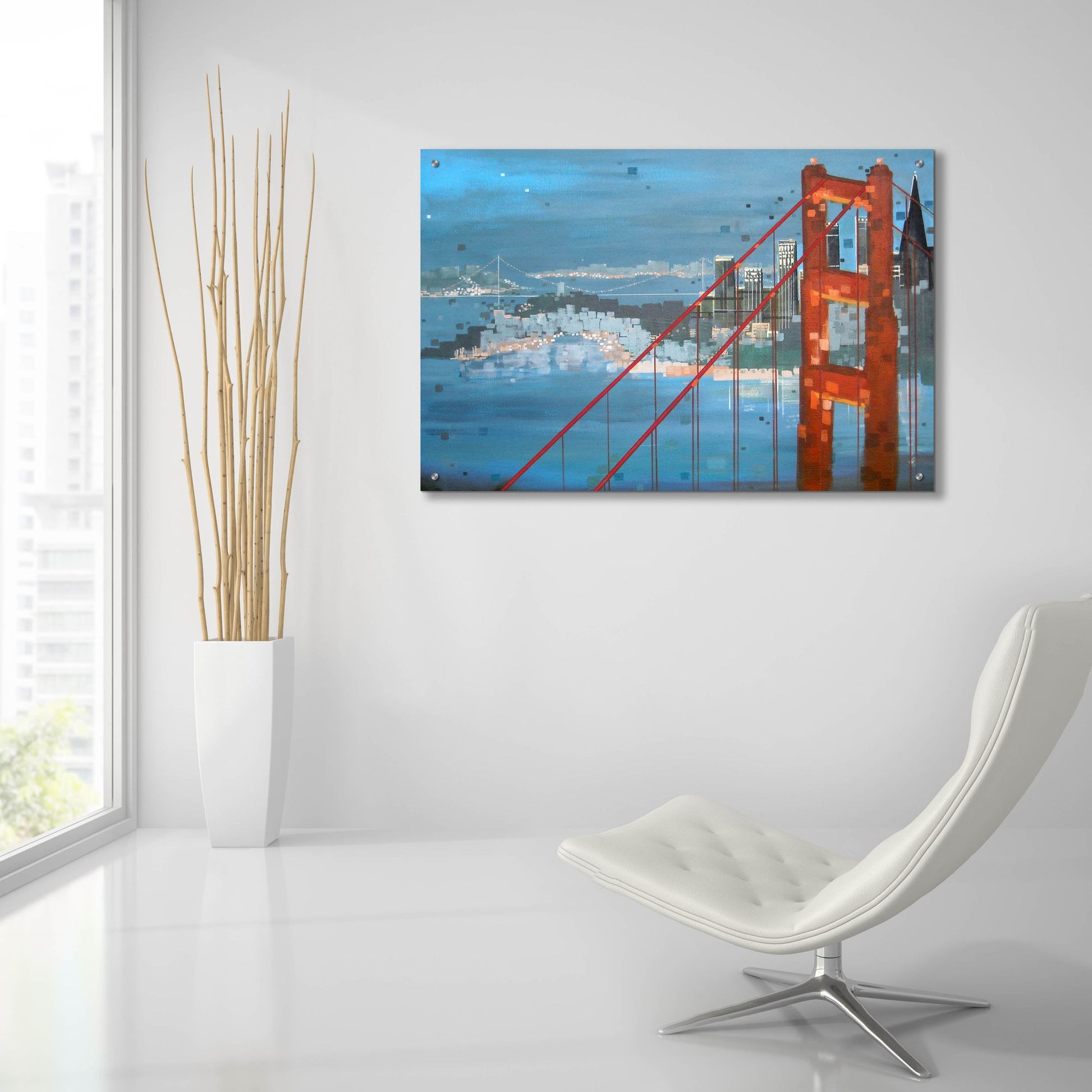 Epic Art ' Twilight San Francisco' by Carol Joy Shannon, Acrylic Glass Wall Art,36x24