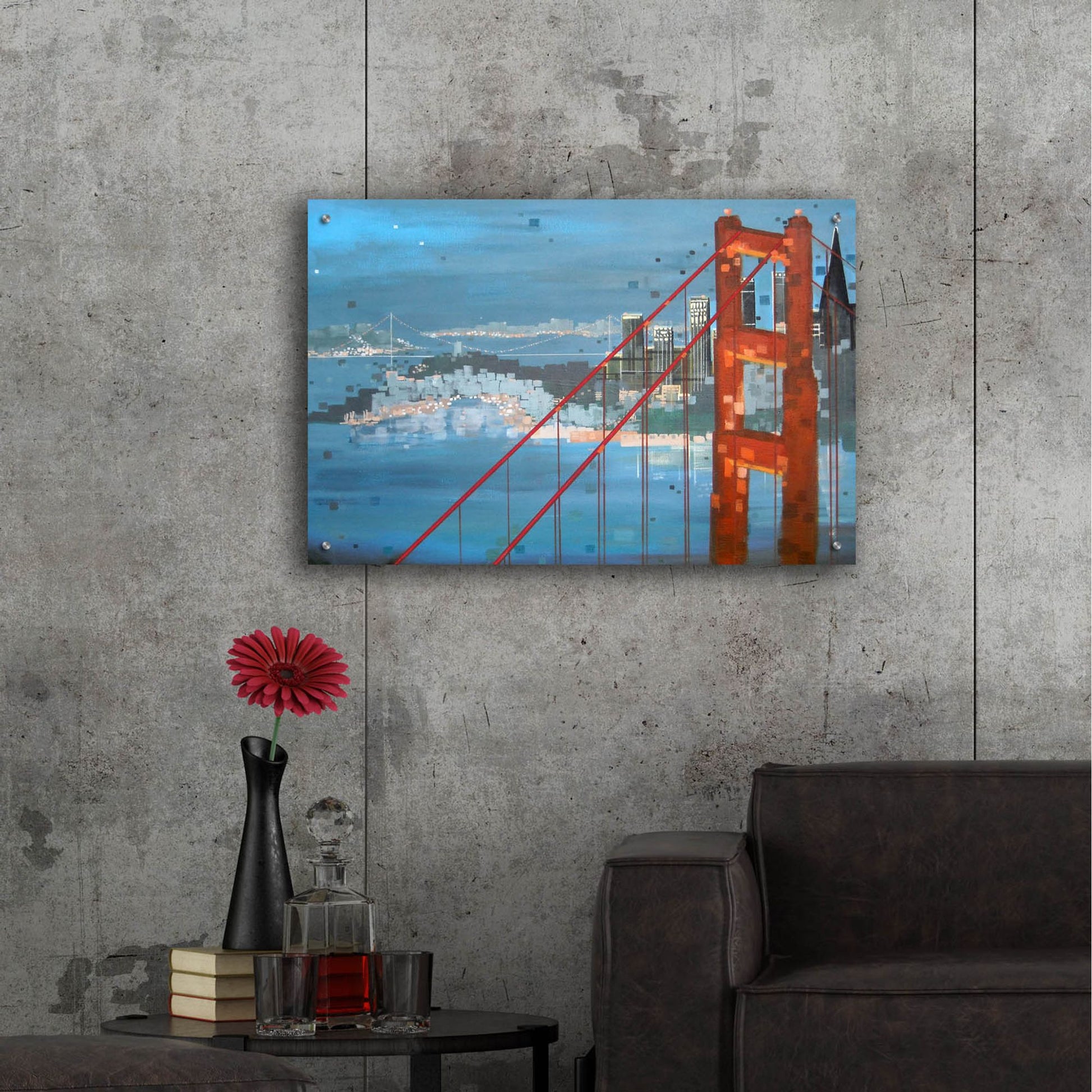 Epic Art ' Twilight San Francisco' by Carol Joy Shannon, Acrylic Glass Wall Art,36x24