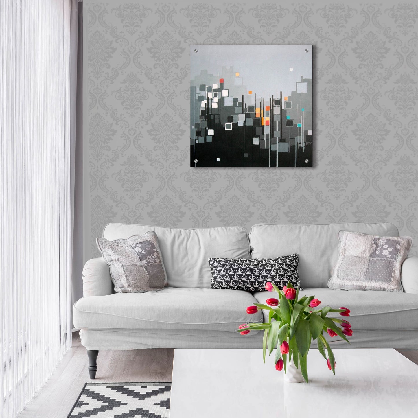 Epic Art ' Monochrome XII' by Carol Joy Shannon, Acrylic Glass Wall Art,24x24